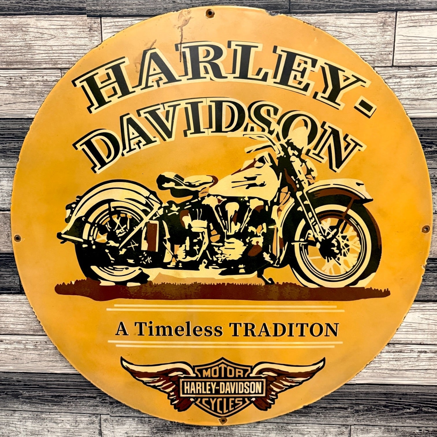 Vintage Harley Davidson Motorcycles Large Porcelain Enamel Sign