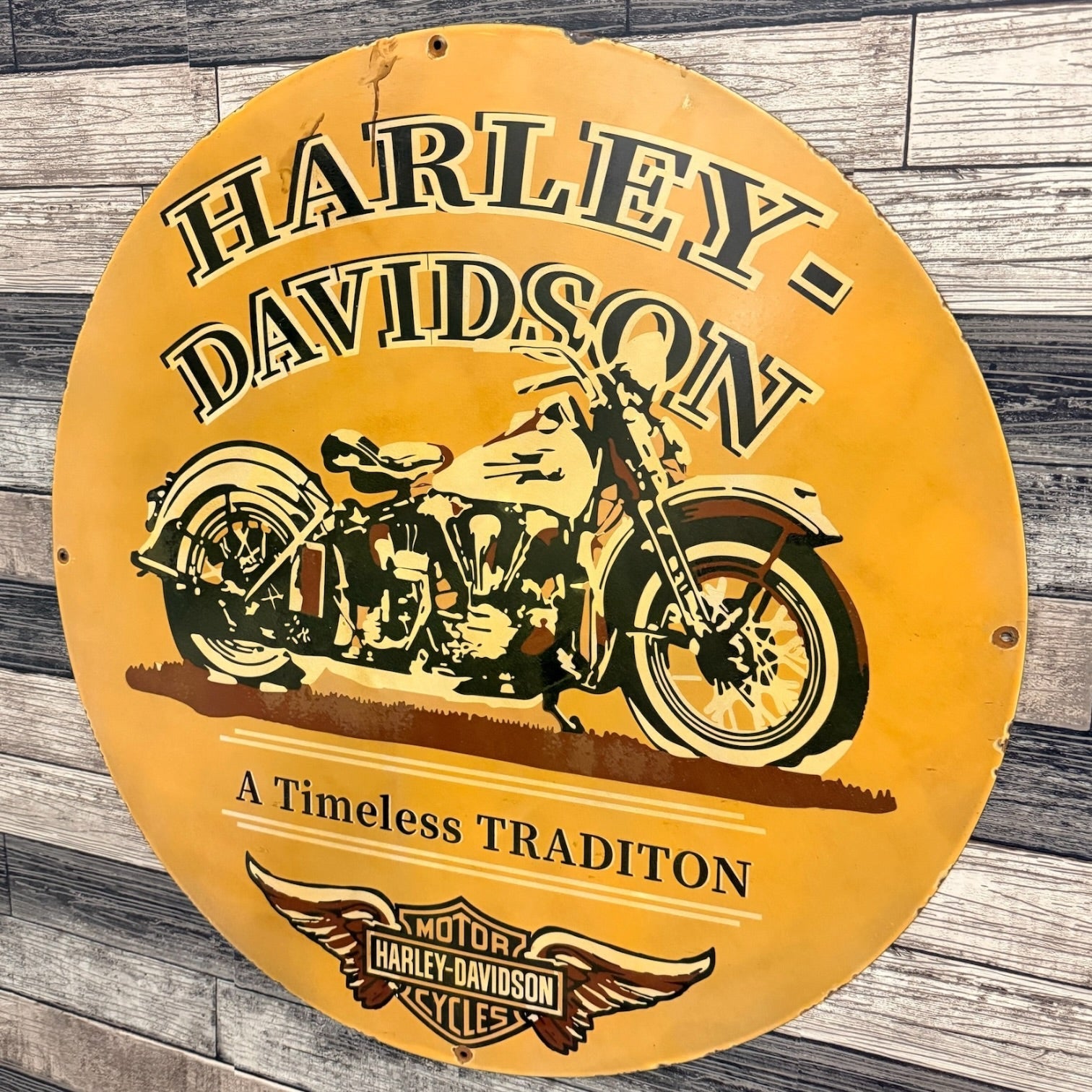 Vintage Harley Davidson Motorcycles Large Porcelain Enamel Sign