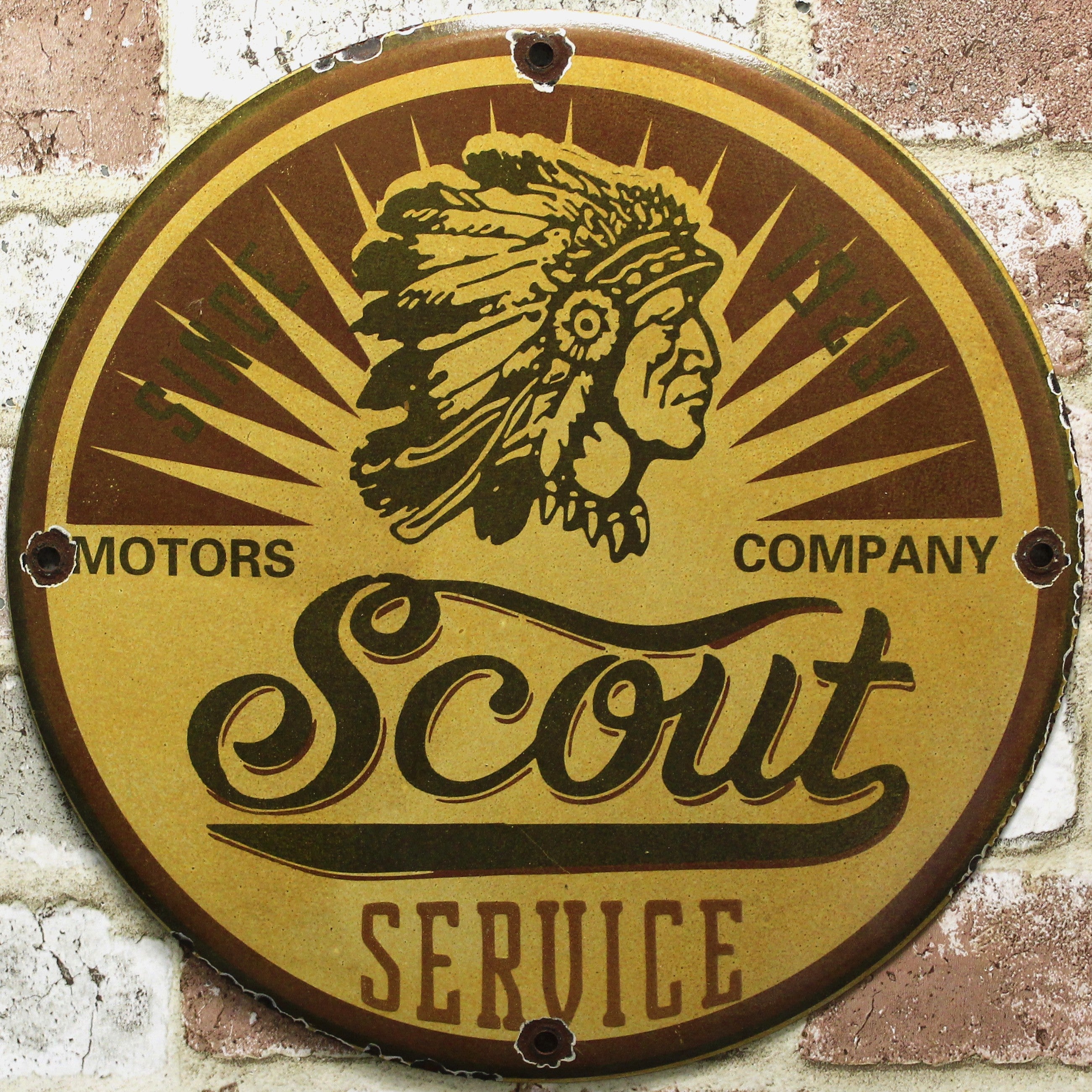 Scout Motors Company Service Porcelain Enamel Sign (12in)