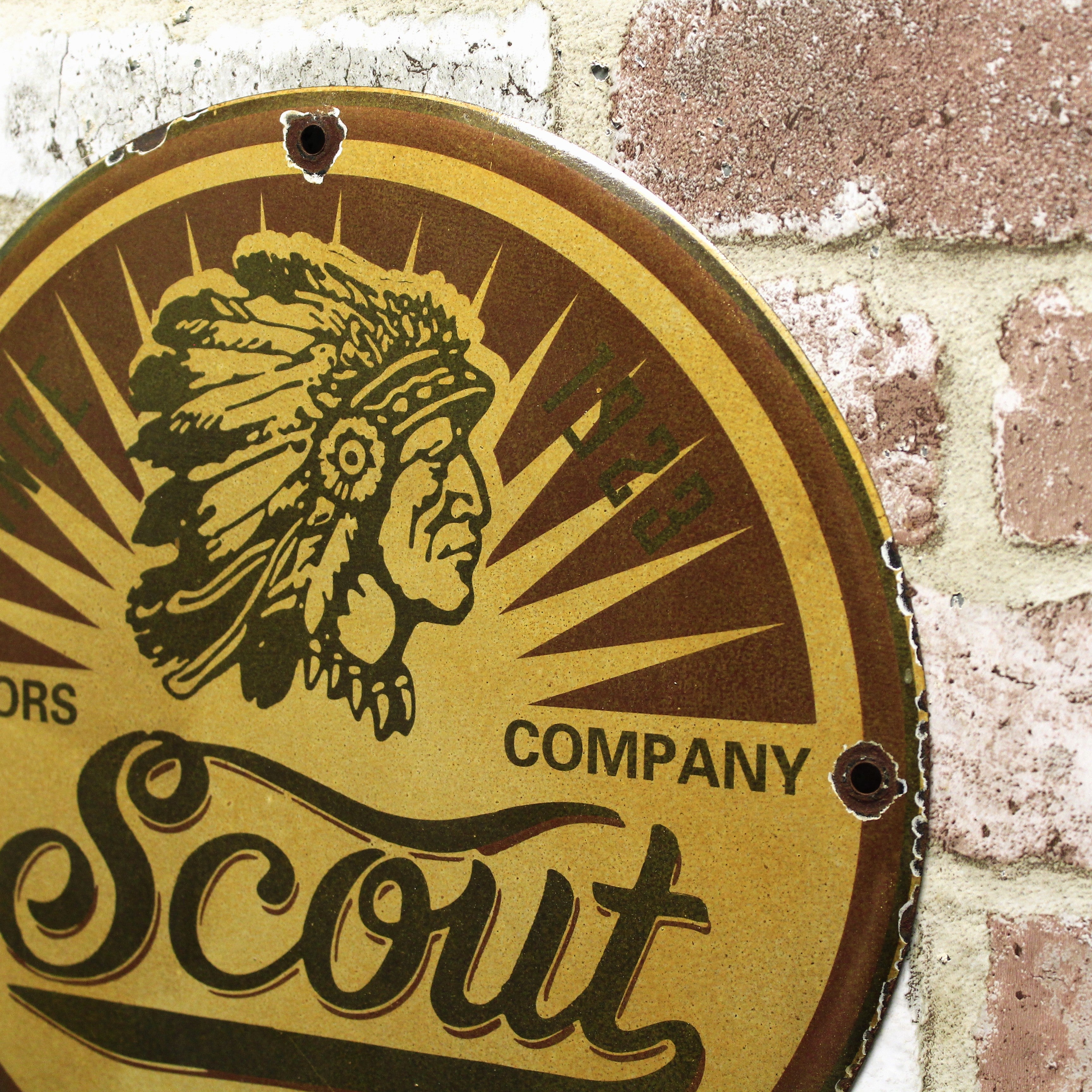 Scout Motors Company Service Porcelain Enamel Sign (12in)