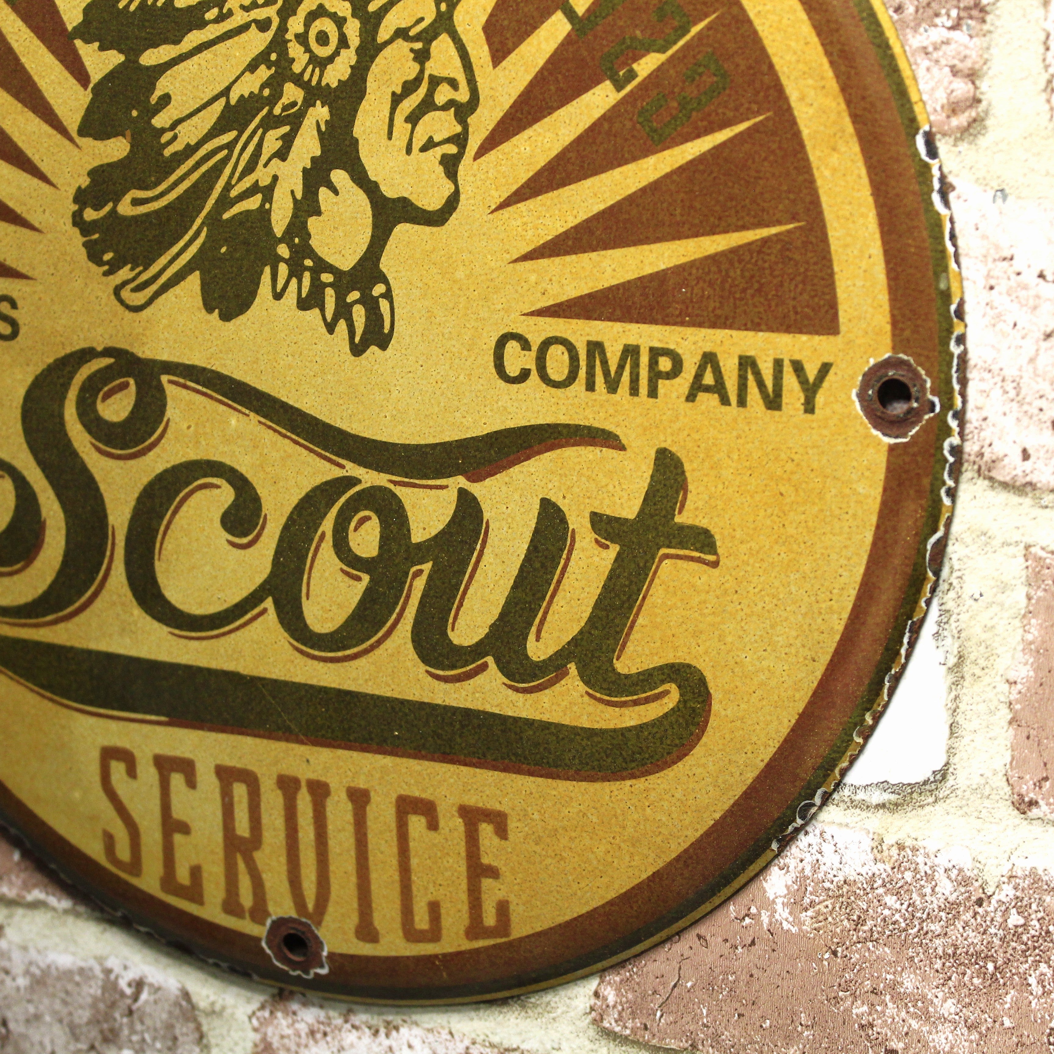 Scout Motors Company Service Porcelain Enamel Sign (12in)