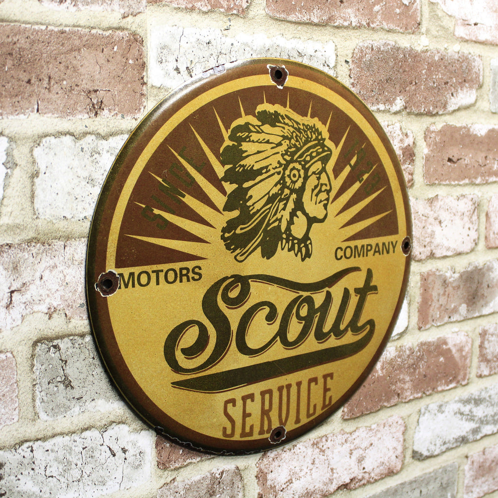 Scout Motors Company Service Porcelain Enamel Sign (12in)