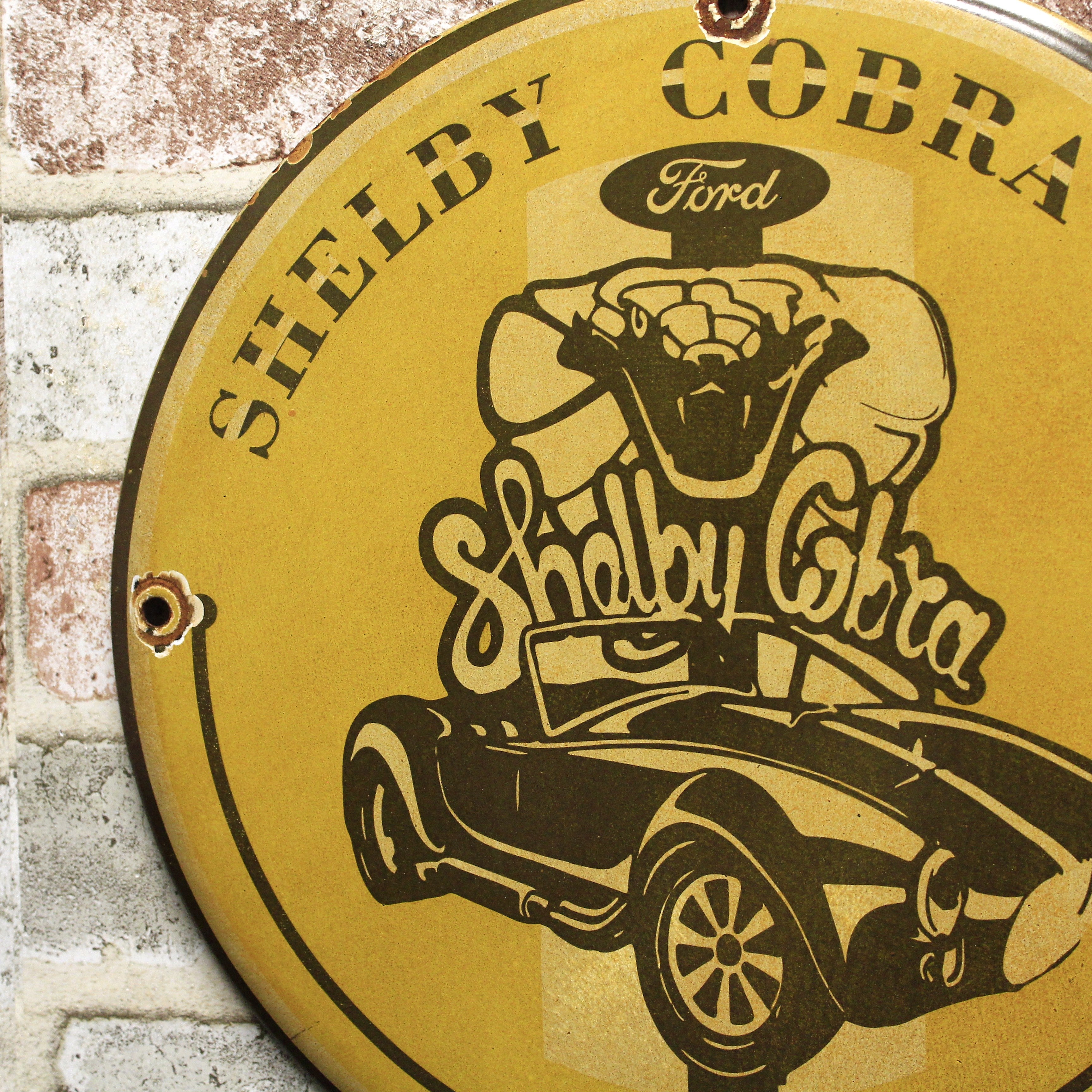 Shelby Cobra 427 Vintage Porcelain Enamel Sign (12in)