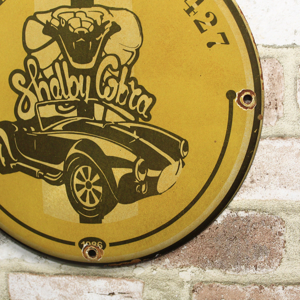 Shelby Cobra 427 Vintage Porcelain Enamel Sign (12in)