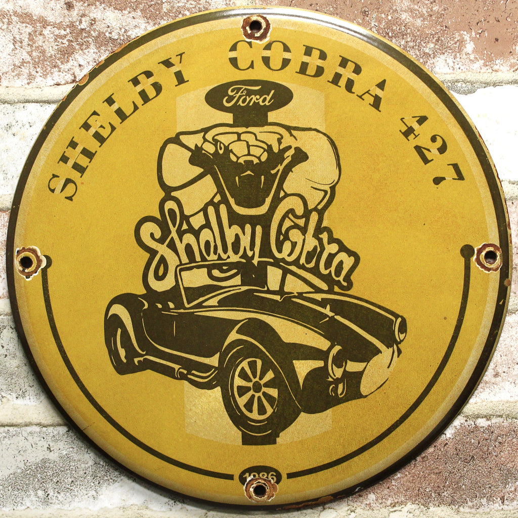 Shelby Cobra 427 Vintage Porcelain Enamel Sign (12in)