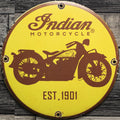 Indian Motorcycles 1901 Porcelain Enamel Sign (12in)