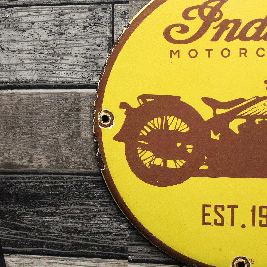 Indian Motorcycles 1901 Porcelain Enamel Sign (12in)