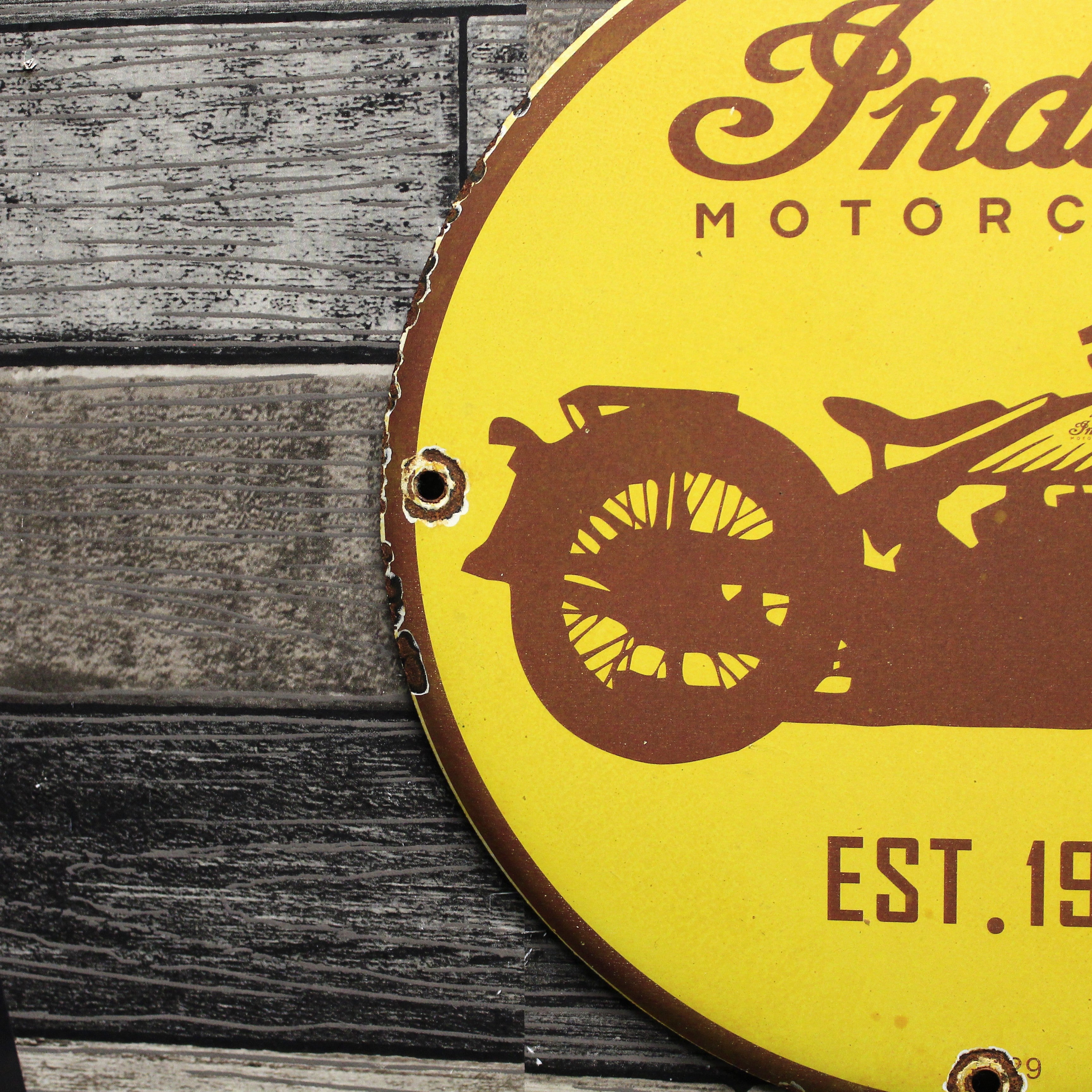 Indian Motorcycles 1901 Porcelain Enamel Sign (12in)