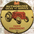 Ford Farm Tractor Sales Service Porcelain Enamel Sign (12in)