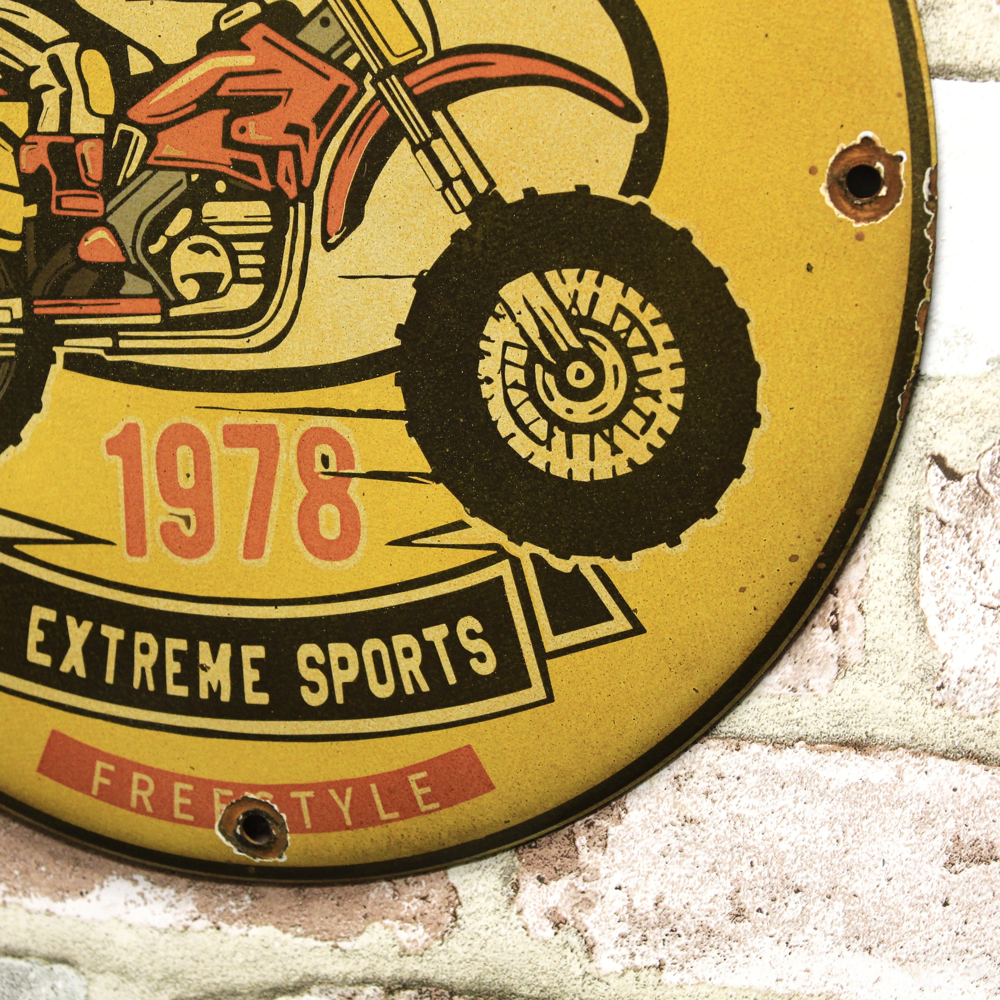 Motocross Retro Champions 1978 Porcelain Enamel Sign (12in)