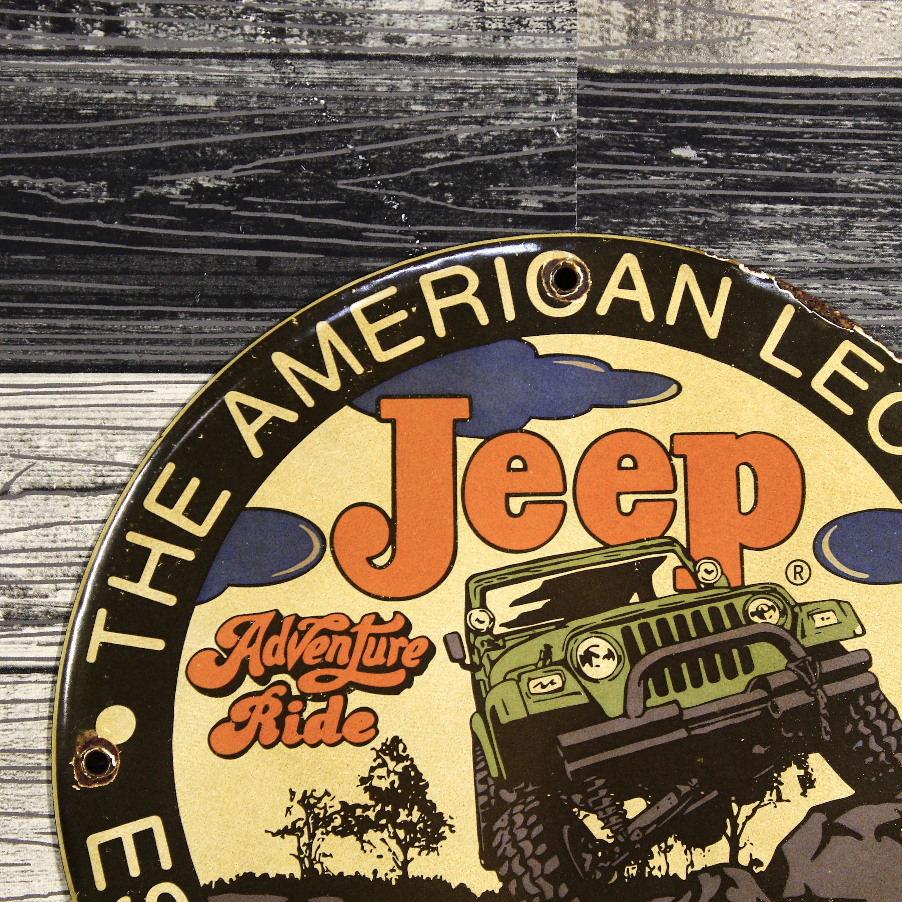 Jeep The American Legend Porcelain Enamel Sign (12in)