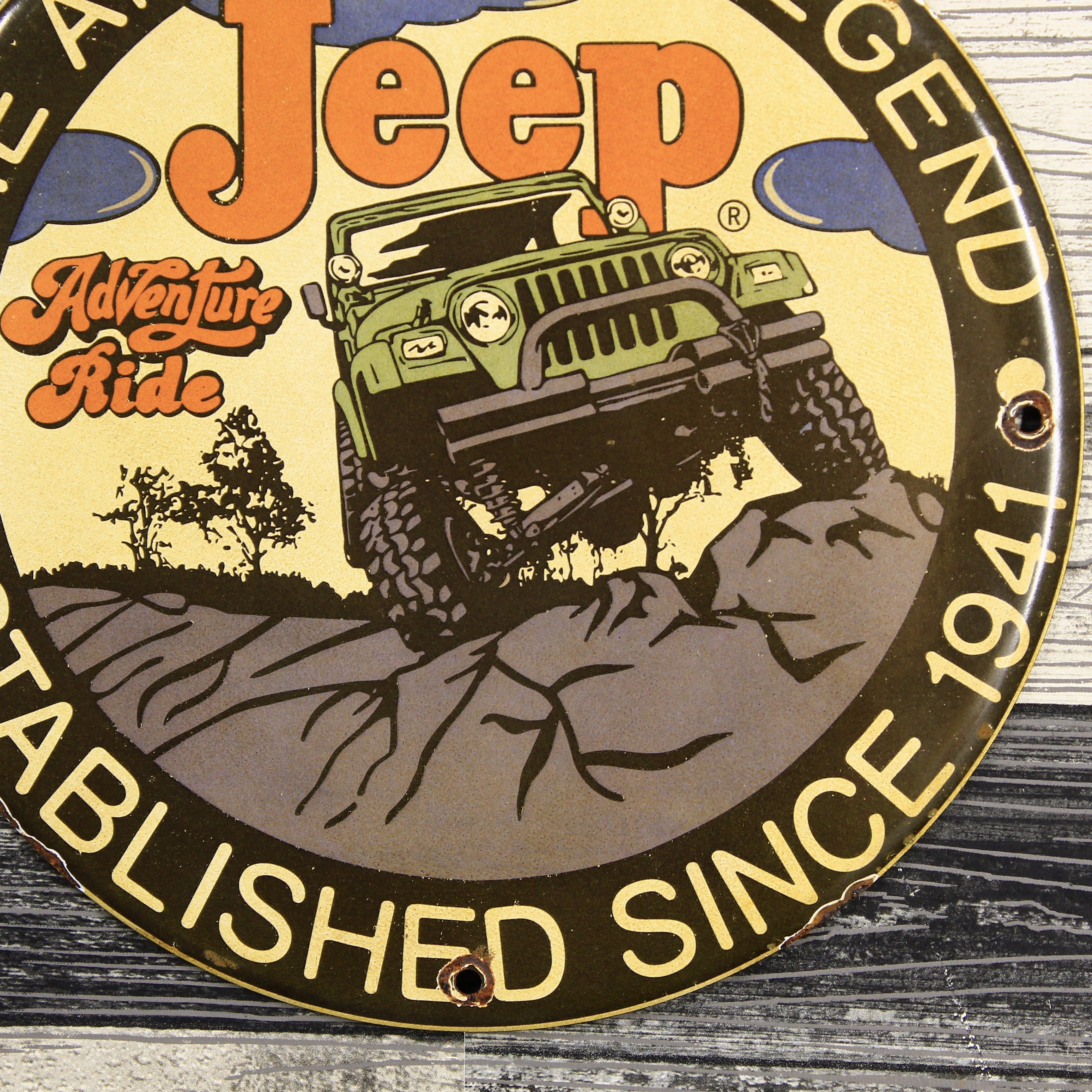 Jeep The American Legend Porcelain Enamel Sign (12in)
