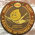 Esso Oil Drop Happy Flight Aviation Porcelain Enamel Sign (12in)