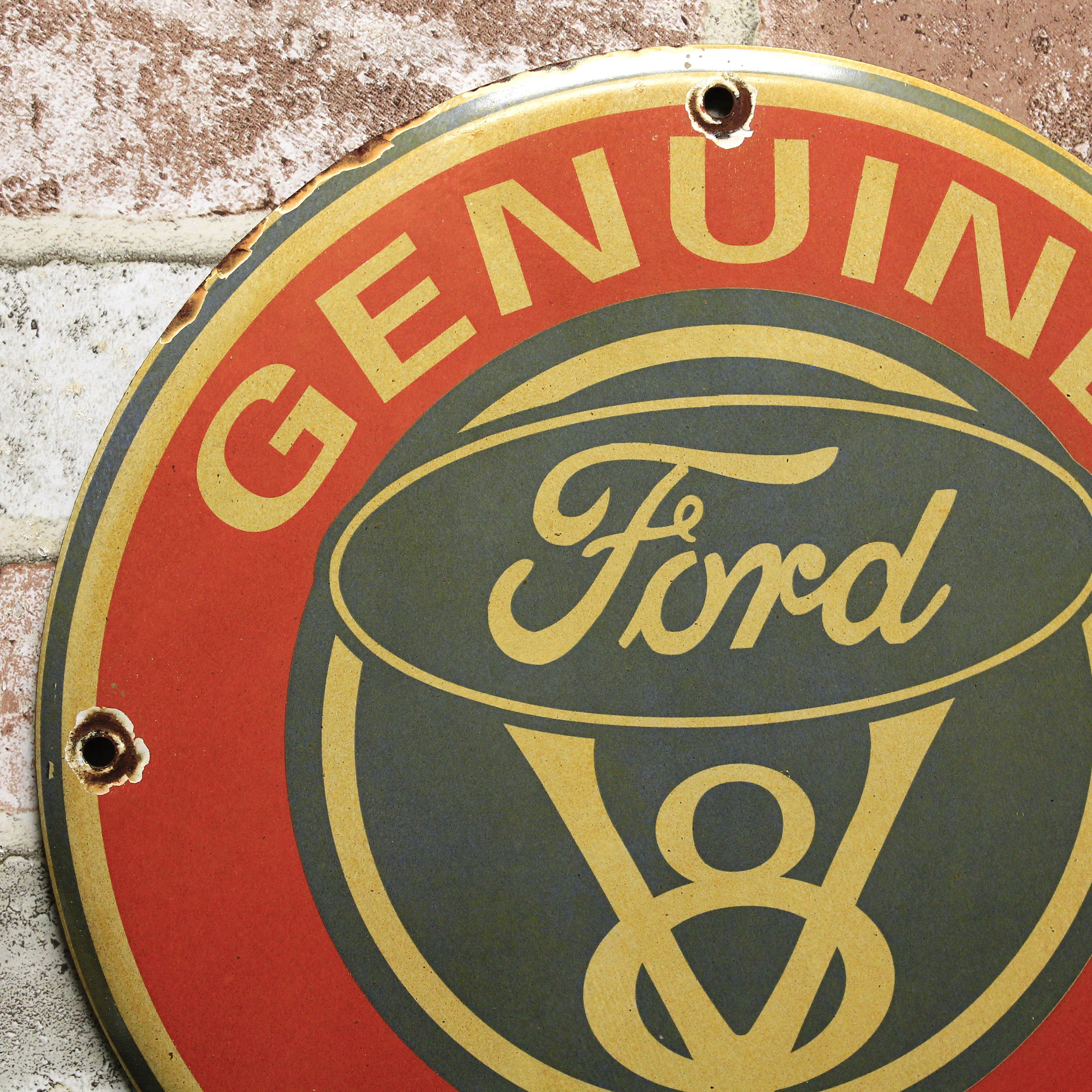 Ford V8 Parts Porcelain Enamel Sign (12in)