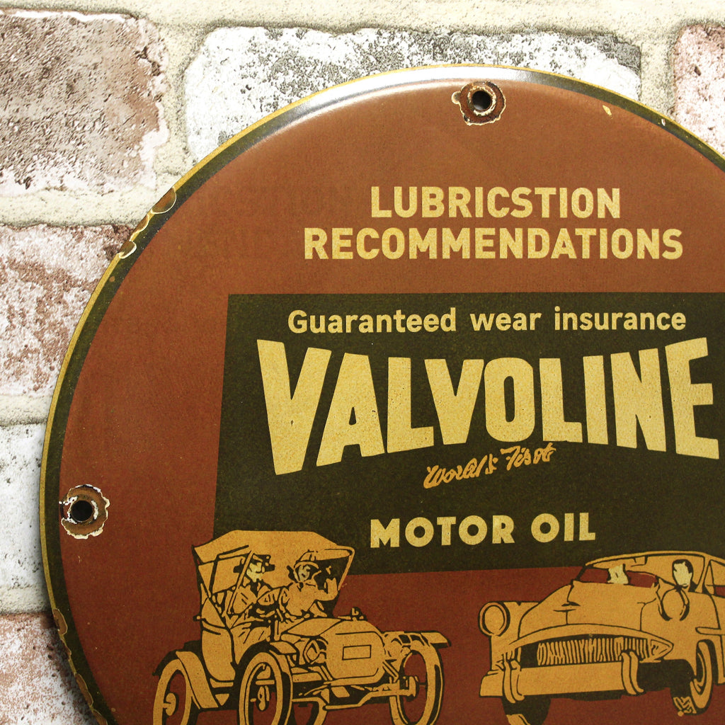 Valvoline Motor Oil Porcelain Enamel Sign (12in) MISSPELLED