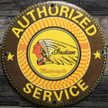 Indian Motorcycles 1946 Authorized Service Porcelain Enamel Sign (12in)