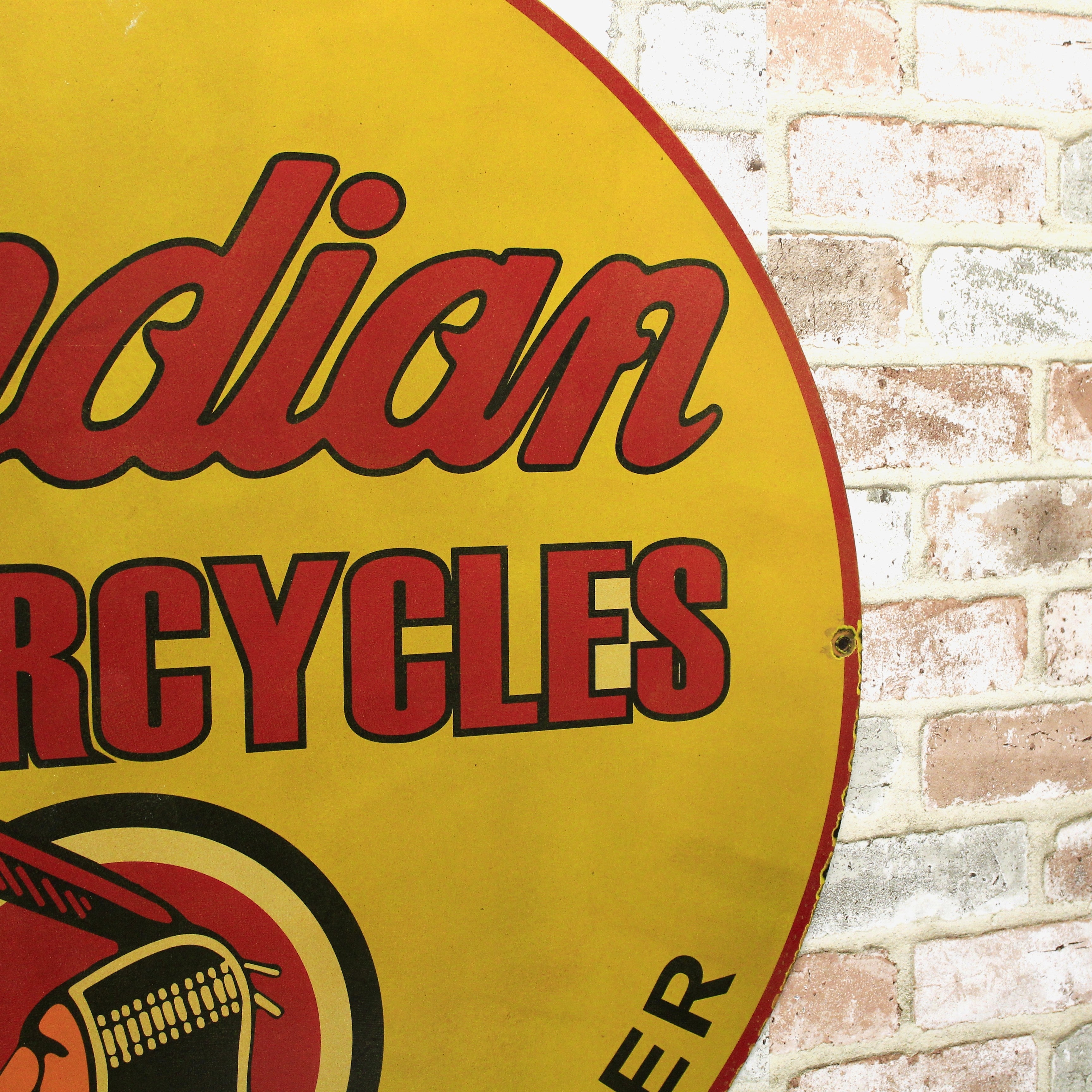 Indian Motorcycles Authorized Dealer Large Porcelain Enamel Sign