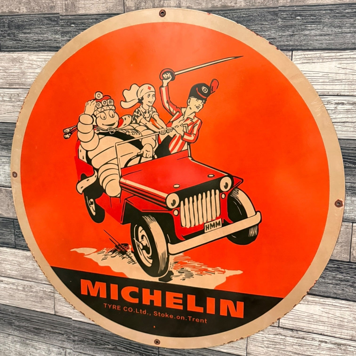 Michelin Stoke on Trent Porcelain Enamel Sign