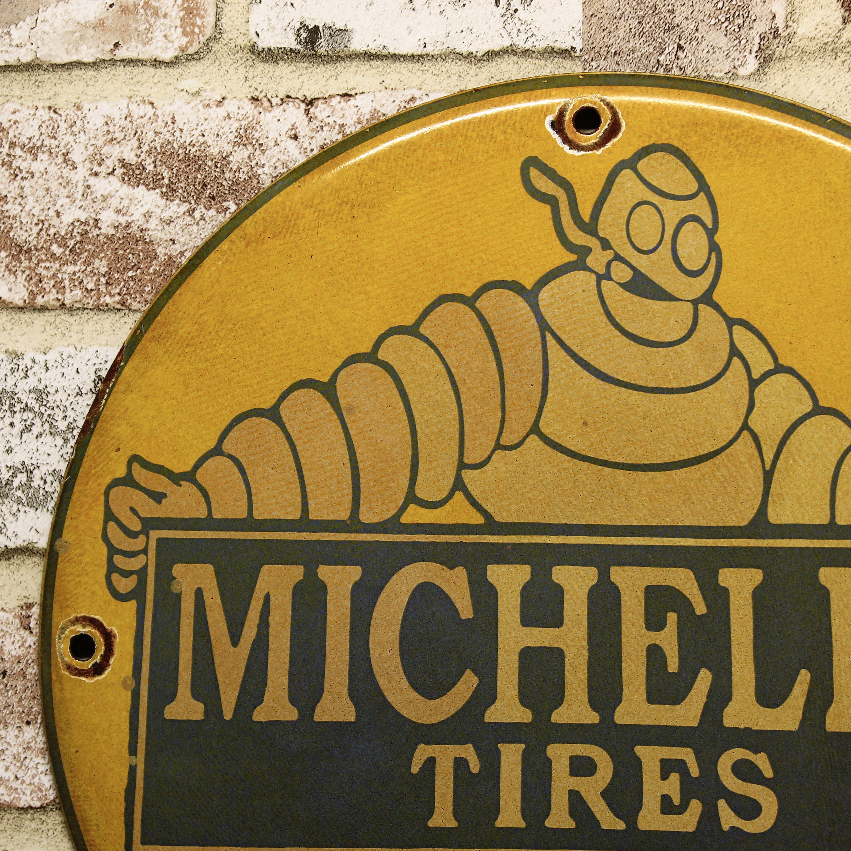 Michelin Tires Bibendum Porcelain Enamel Sign (12in)