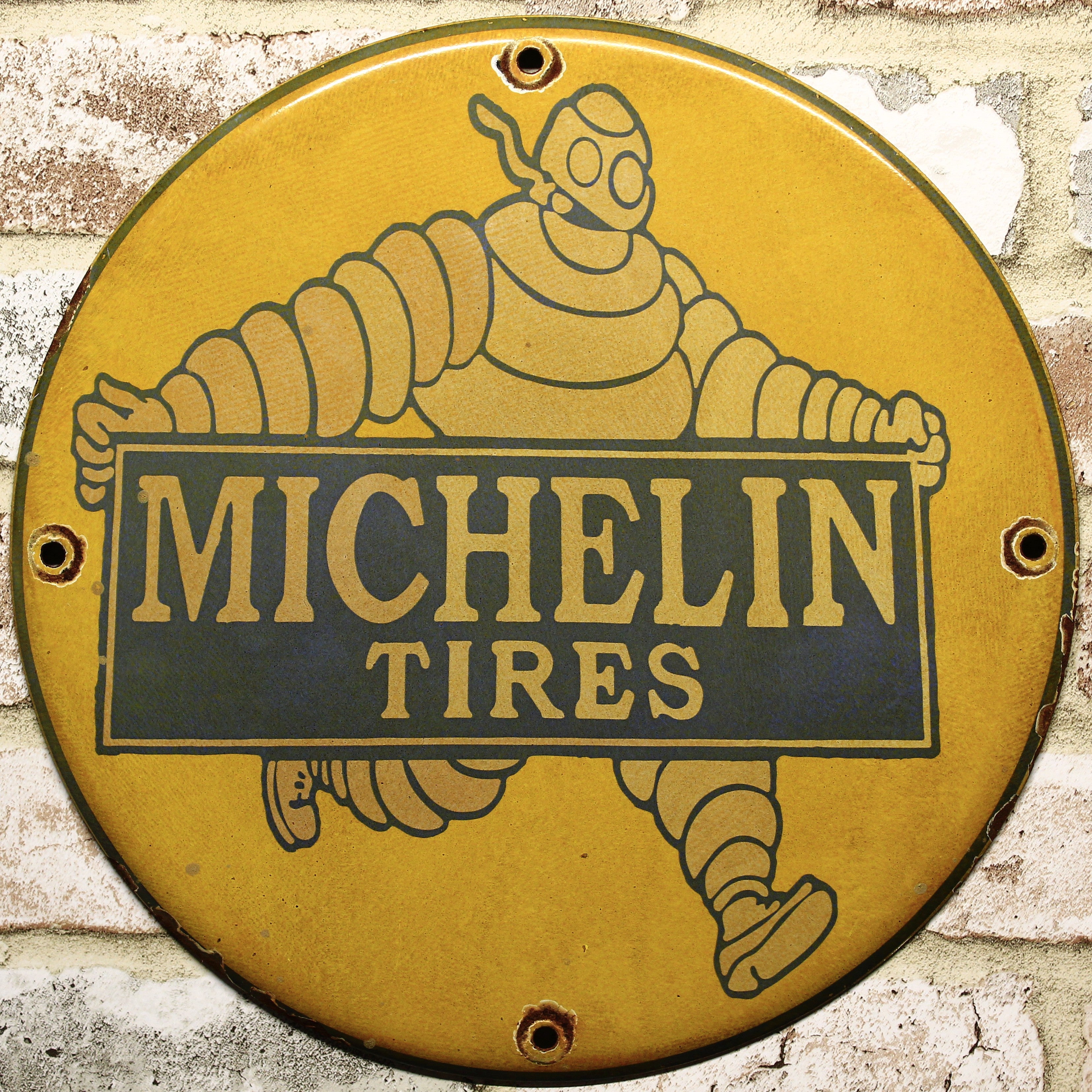 Michelin Tires Bibendum Porcelain Enamel Sign (12in)