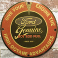 Ford Hot Rod Fuel Porcelain Enamel Sign (12in)