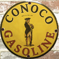 Conoco Gasoline Porcelain Enamel Sign (12in)