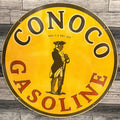 Conoco Gasoline Large Porcelain Enamel Antique Advertising
