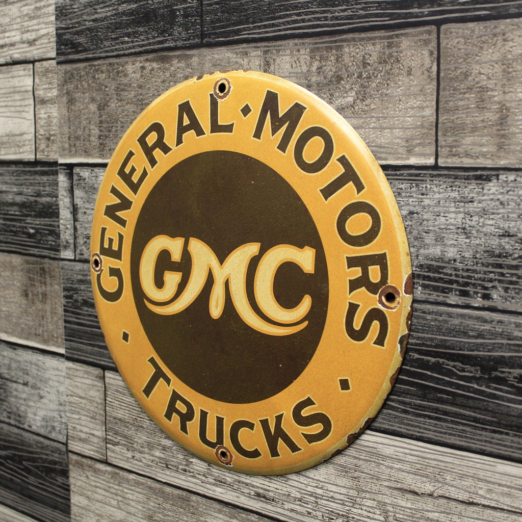 General Motors Trucks Vintage GMC Porcelain Enamel Sign (12in)