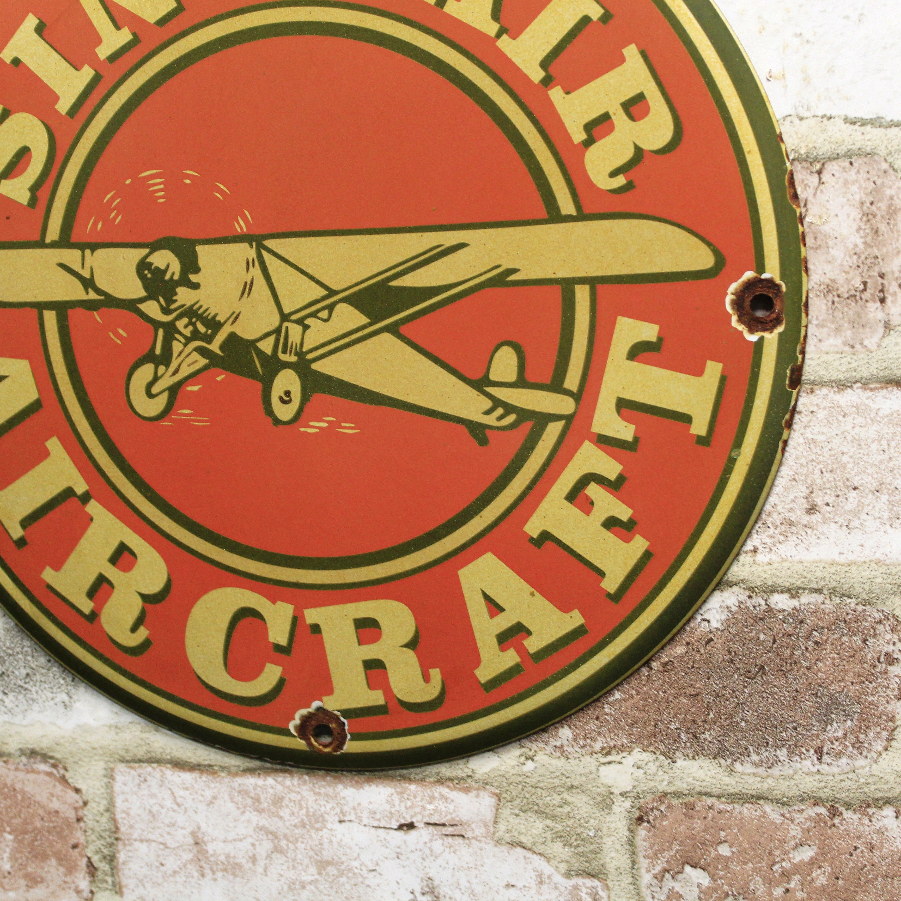 Sinclair Aircraft Vintage Aviation Oil Porcelain Gas Pump Sign (12in)