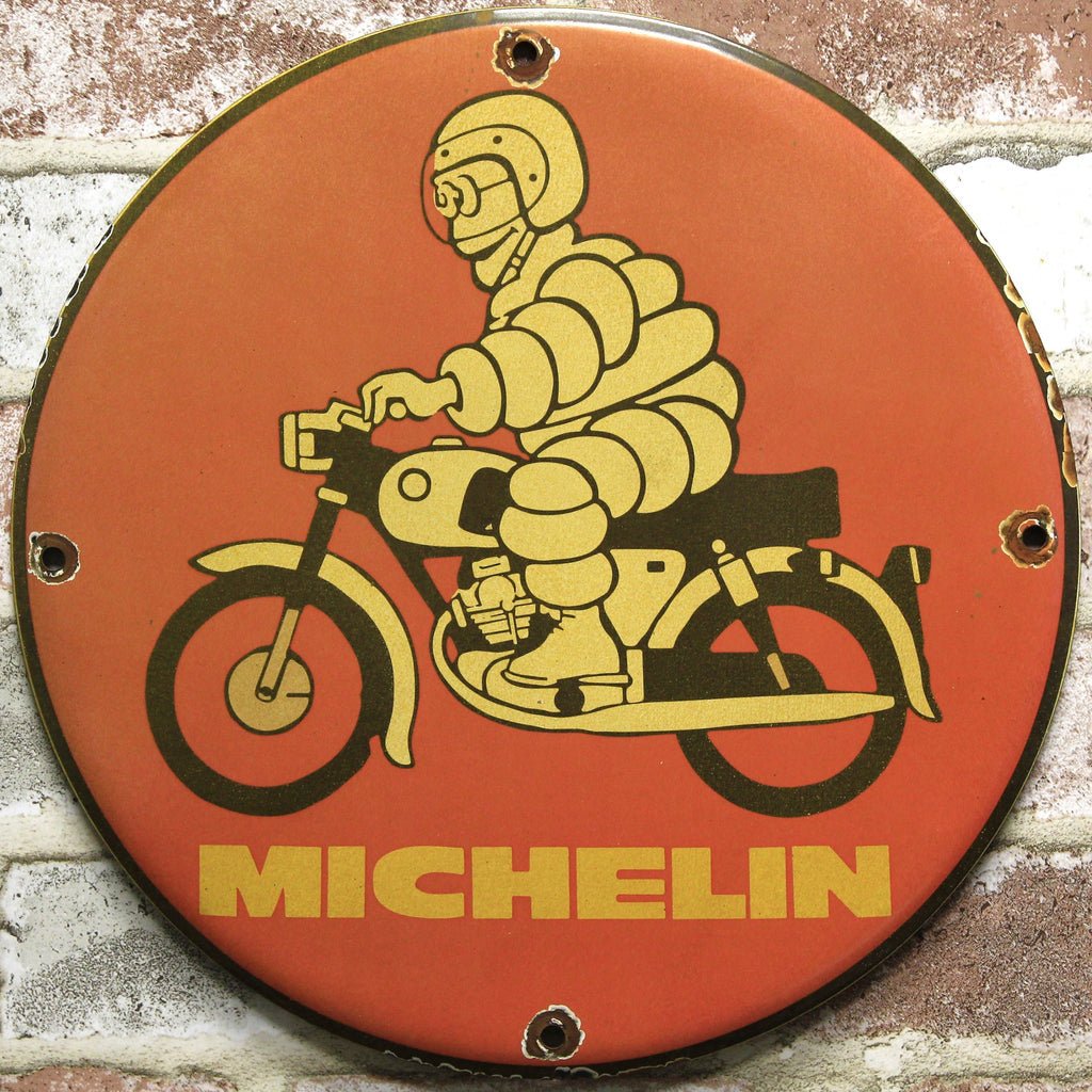 Michelin Bibendum Porcelain Enamel Sign (12in)