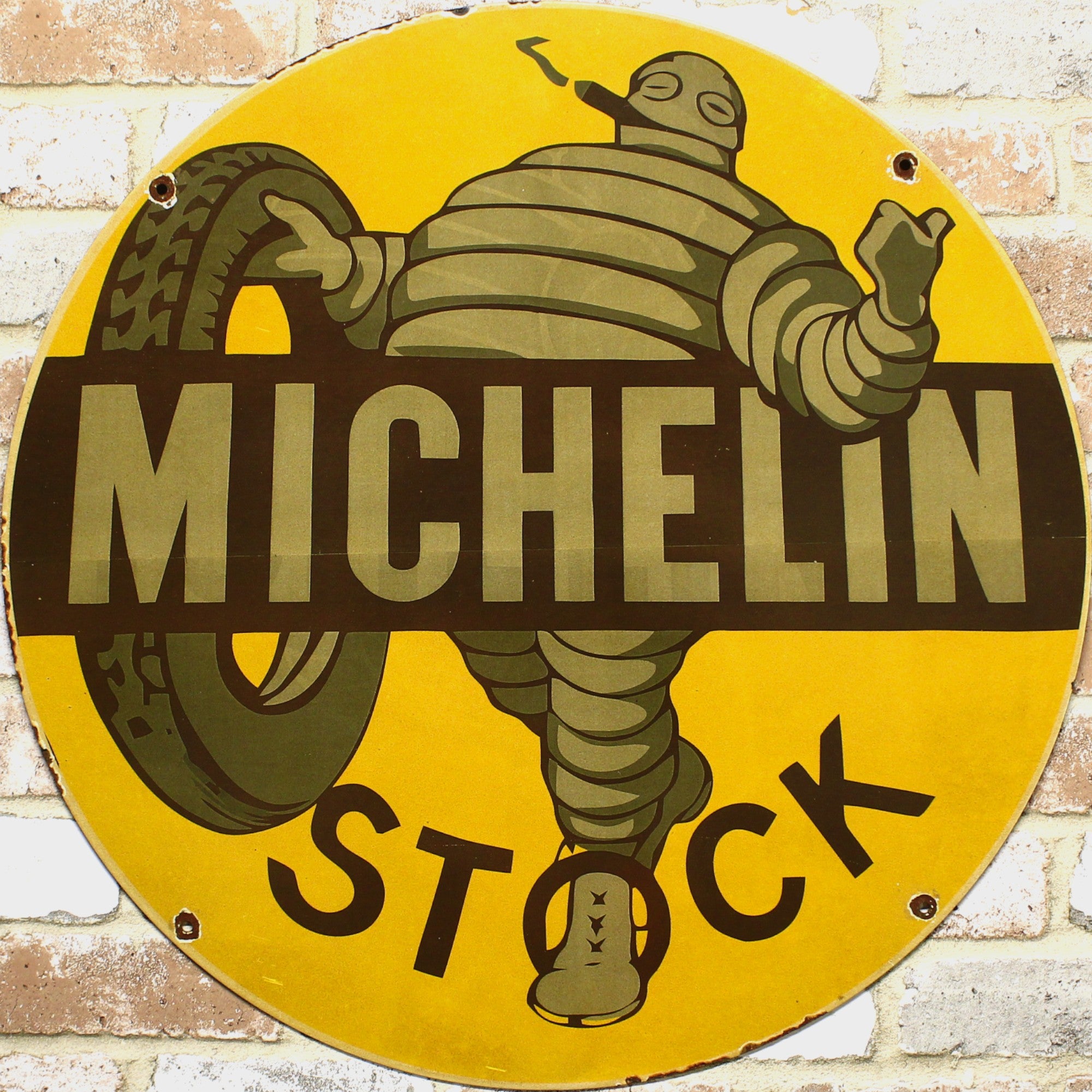 2Ft Michelin Stock Tires Porcelain Enamel Sign (24-Inch)