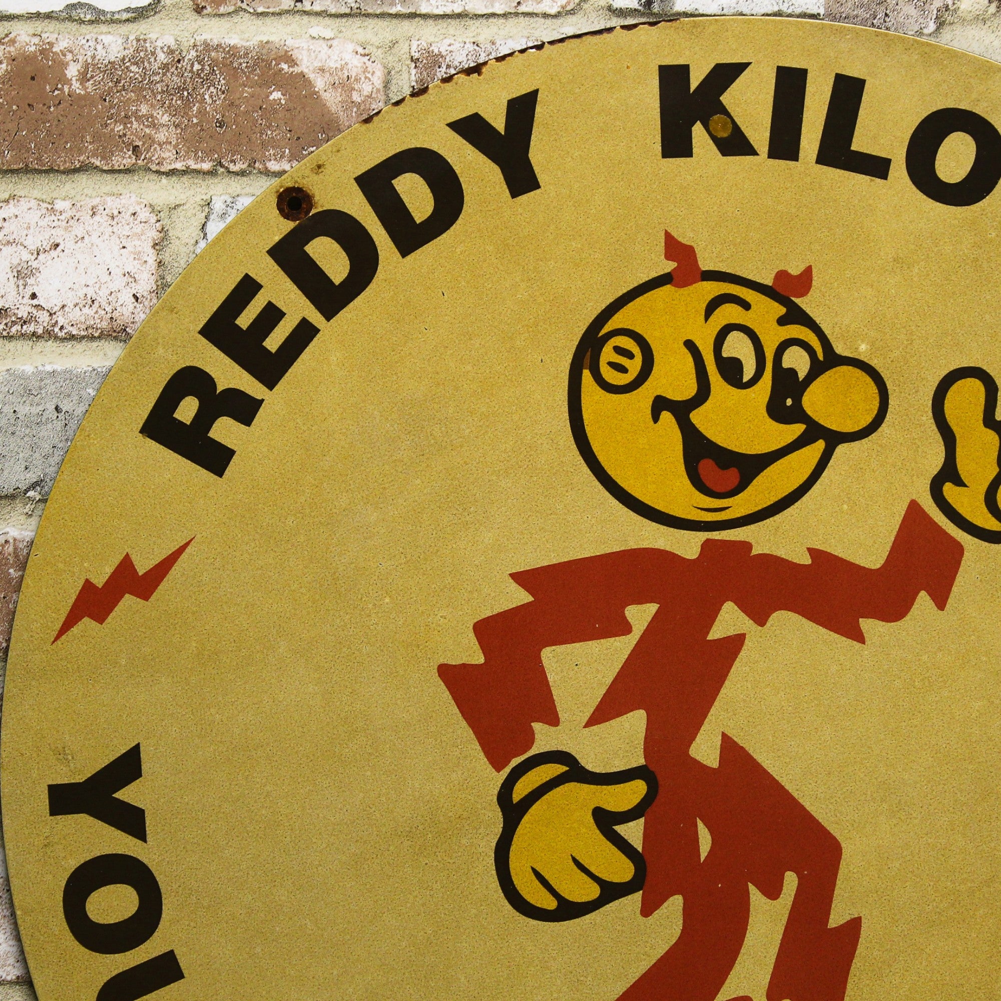 2Ft Reddy Kilowatt Electric Servant Porcelain Enamel Sign (24-Inch)