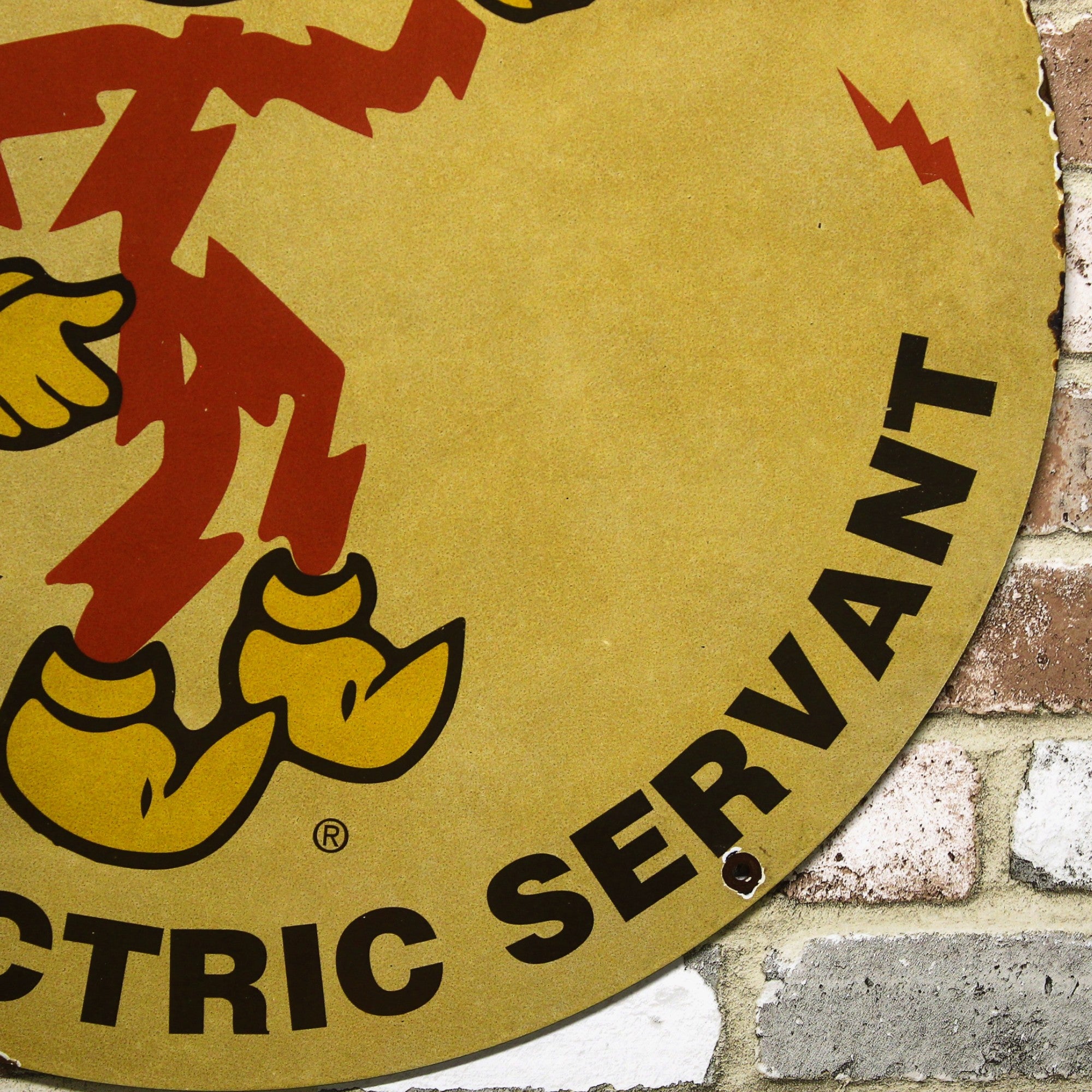 2Ft Reddy Kilowatt Electric Servant Porcelain Enamel Sign (24-Inch)