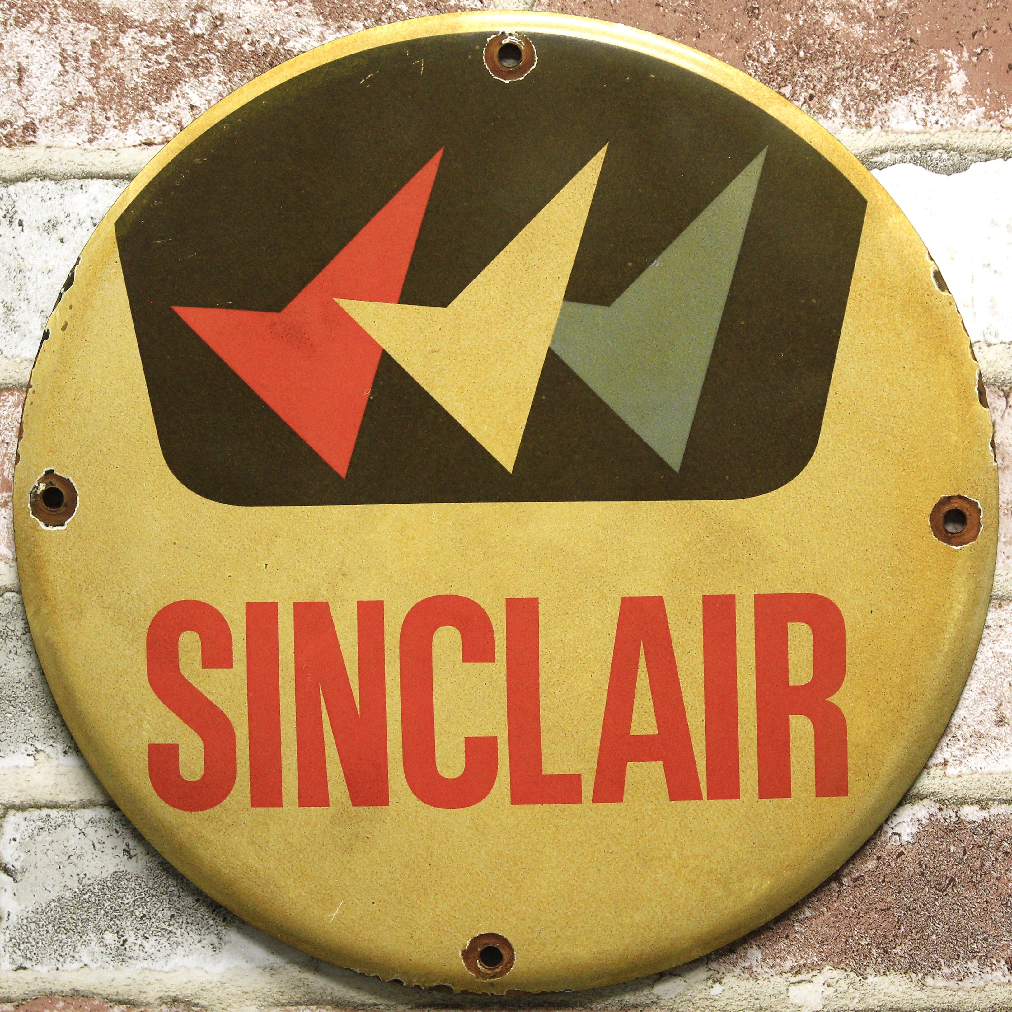Sinclair Dino Arrows Porcelain Enamel Sign (12in)