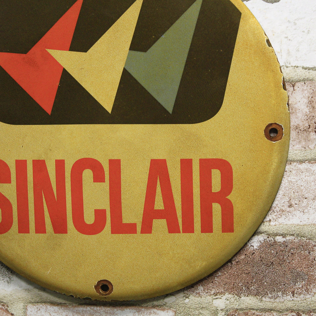 Sinclair Dino Arrows Porcelain Enamel Sign (12in)