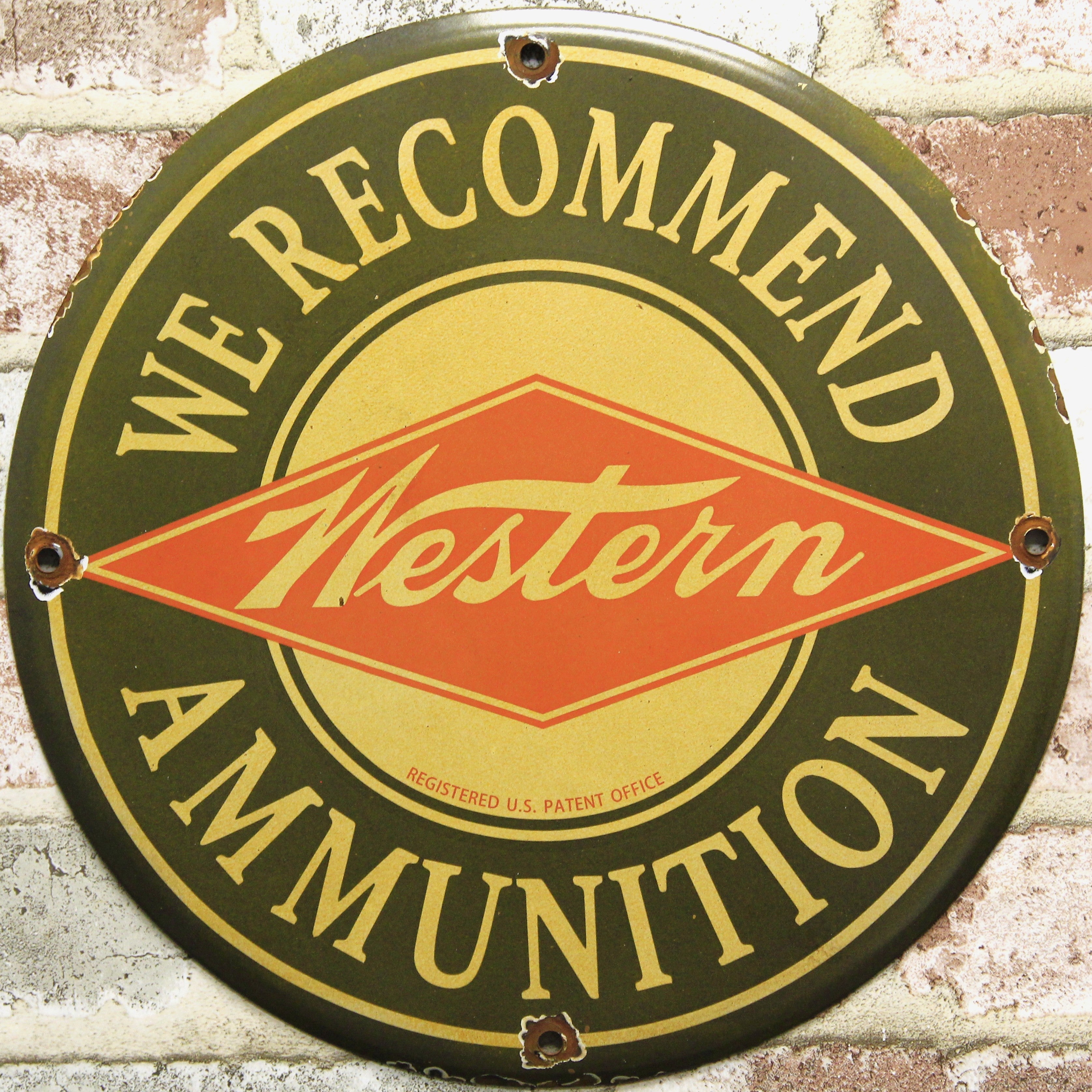 Western Ammunition Recommended Porcelain Enamel Sign (12in)