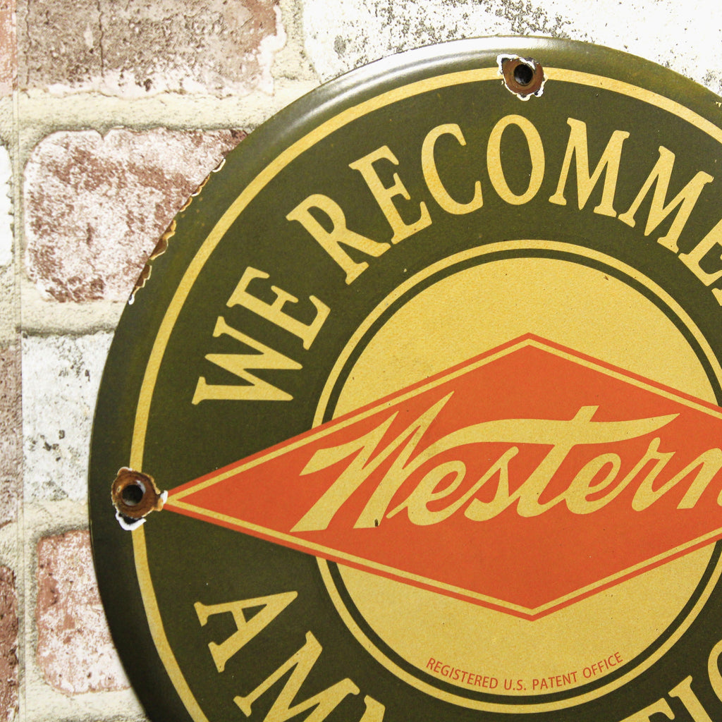 Western Ammunition Recommended Porcelain Enamel Sign (12in)