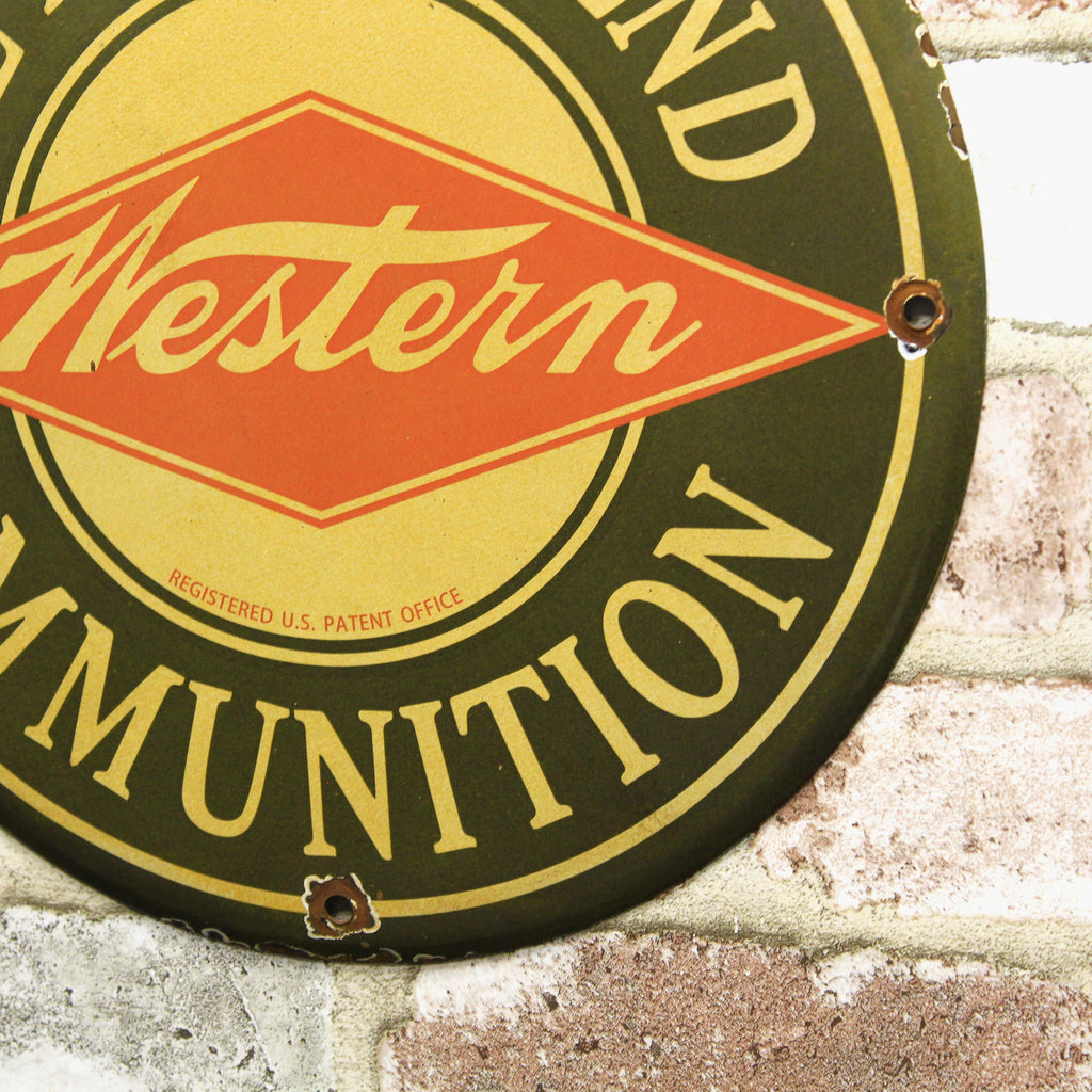 Western Ammunition Recommended Porcelain Enamel Sign (12in)