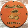 Minute Man Service Porcelain Enamel Sign (12in)