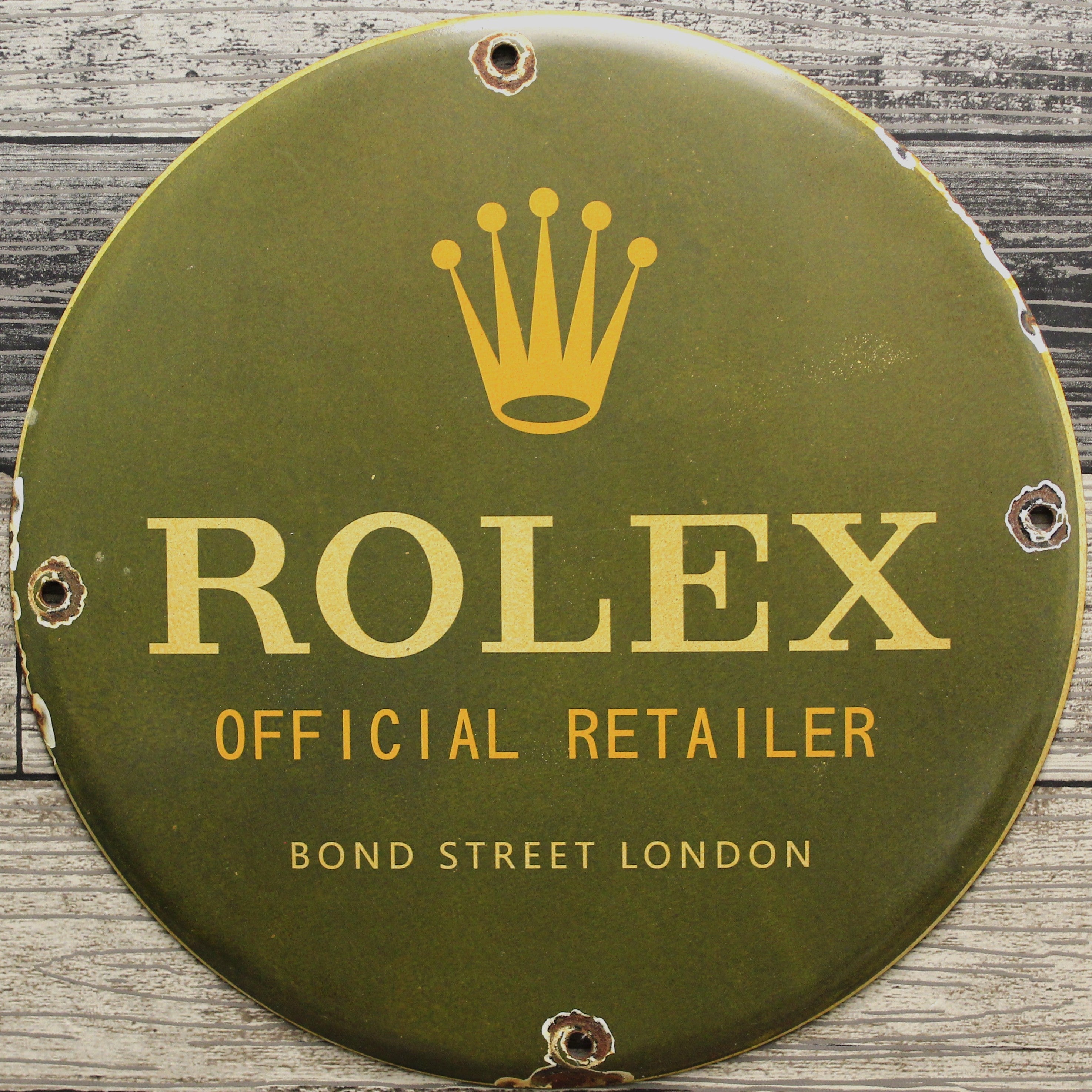 Official Retailer Bond Street London Vintage Watch Porcelain Enamel Sign (12in)