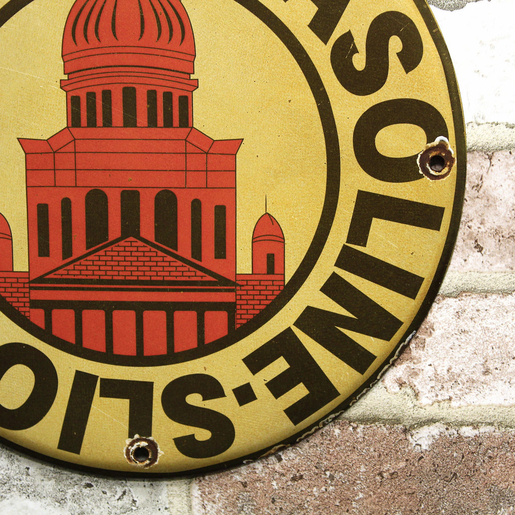 Capital Gasoline Oils Porcelain Enamel Sign (12in)
