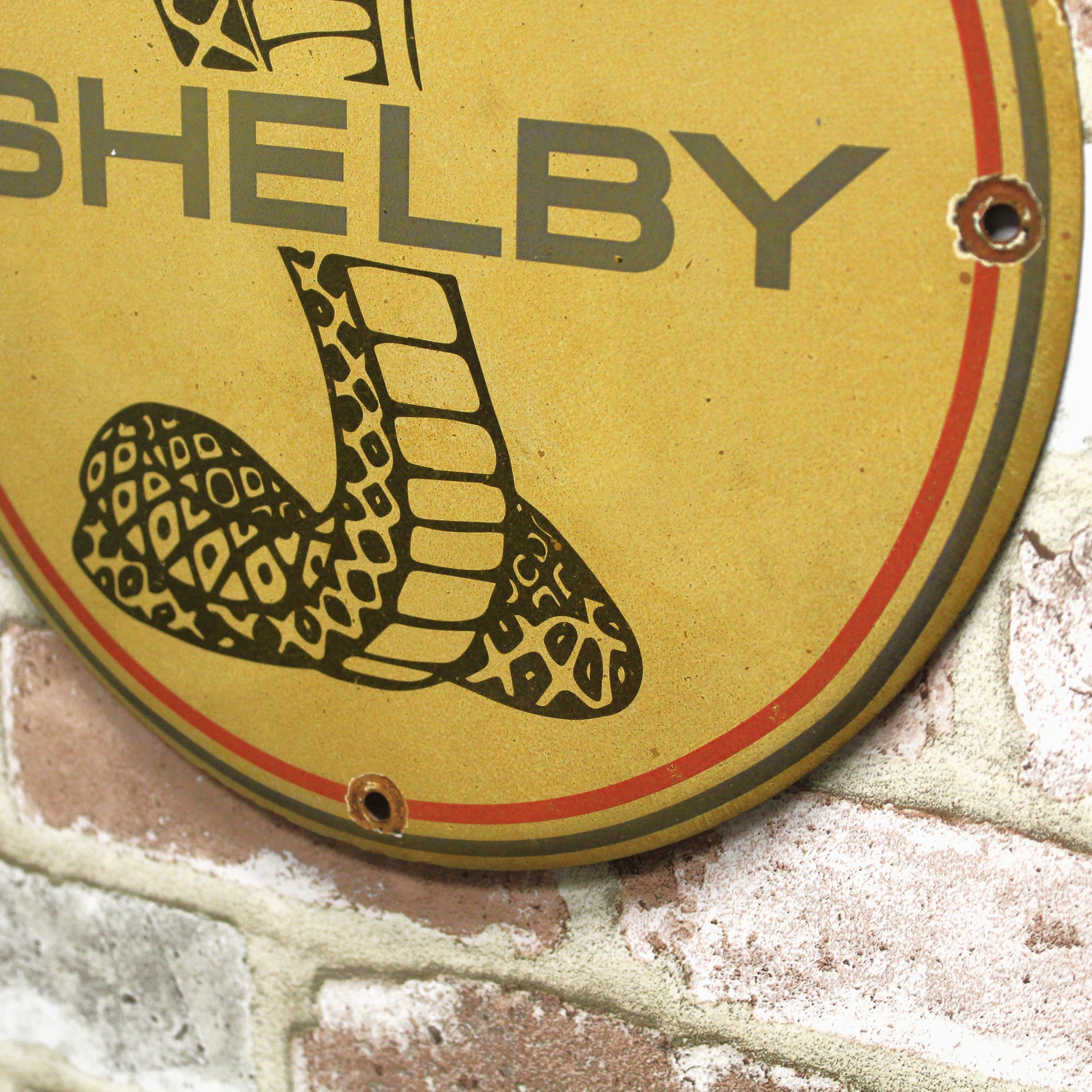 Ford Shelby Cobra Snake Porcelain Enamel Sign (12in)