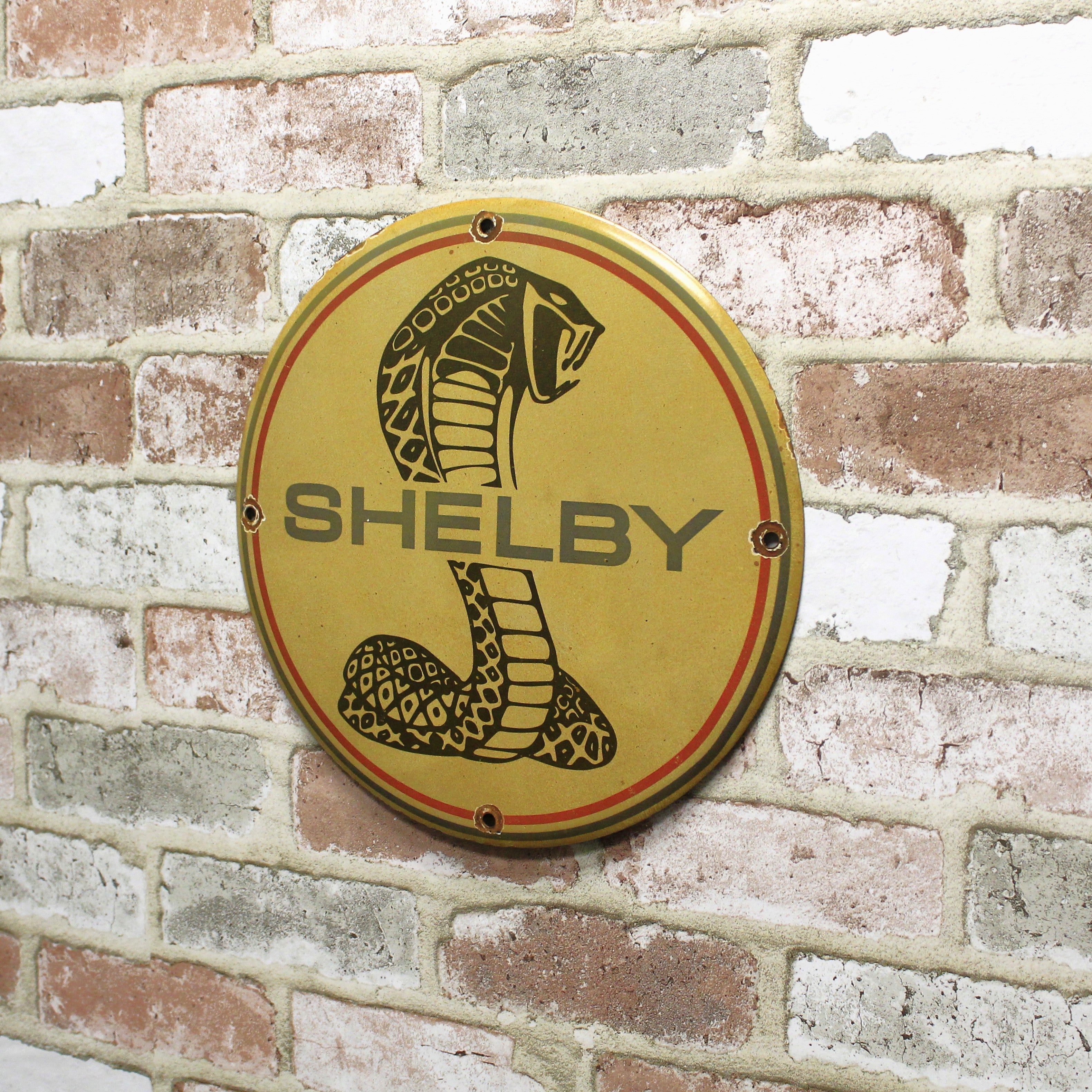 Ford Shelby Cobra Snake Porcelain Enamel Sign (12in)