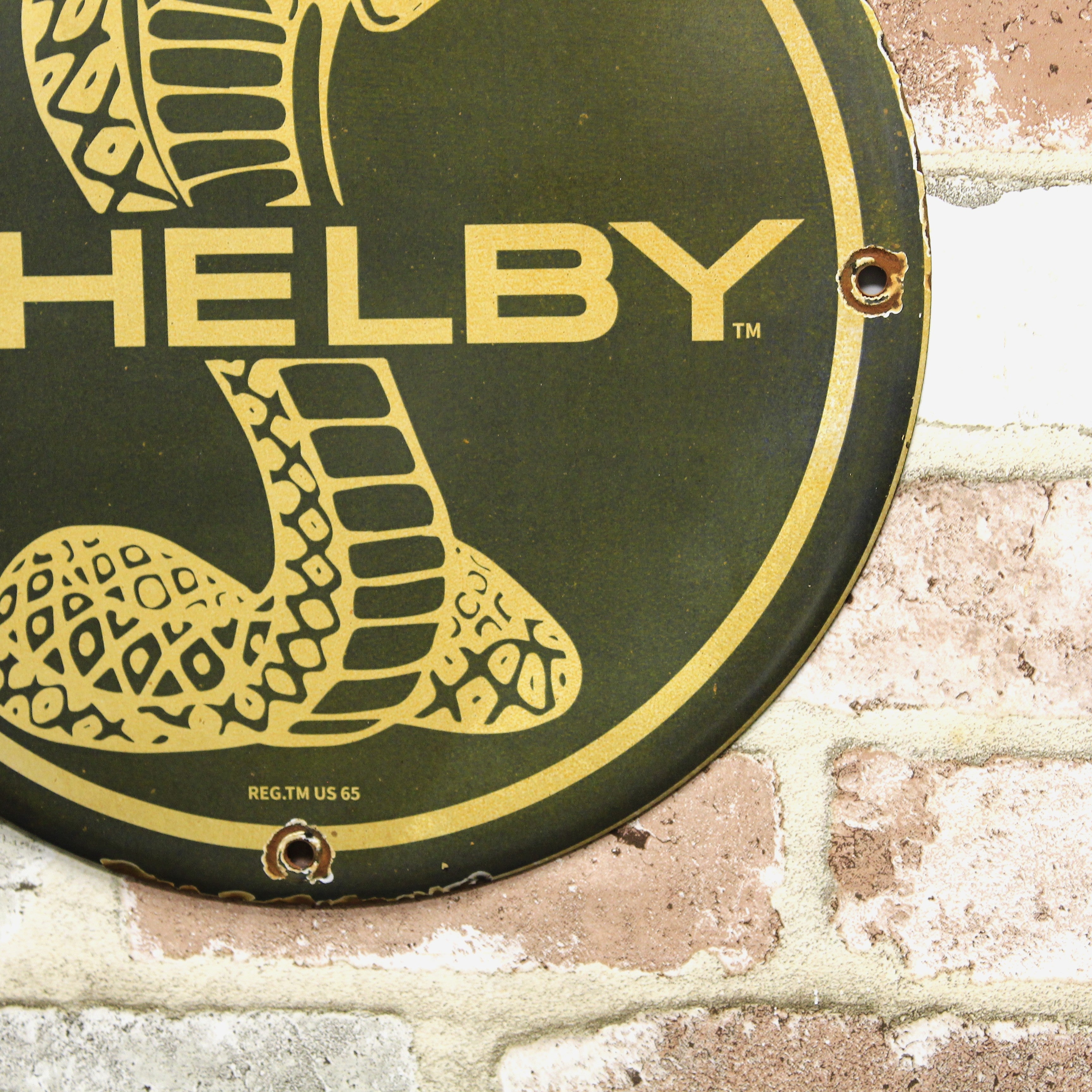 Ford Shelby Cobra Snake Blue Porcelain Enamel Sign (12in)