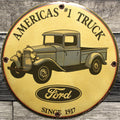 Ford America's #1 Truck Since 1917 Porcelain Enamel Sign (12in)