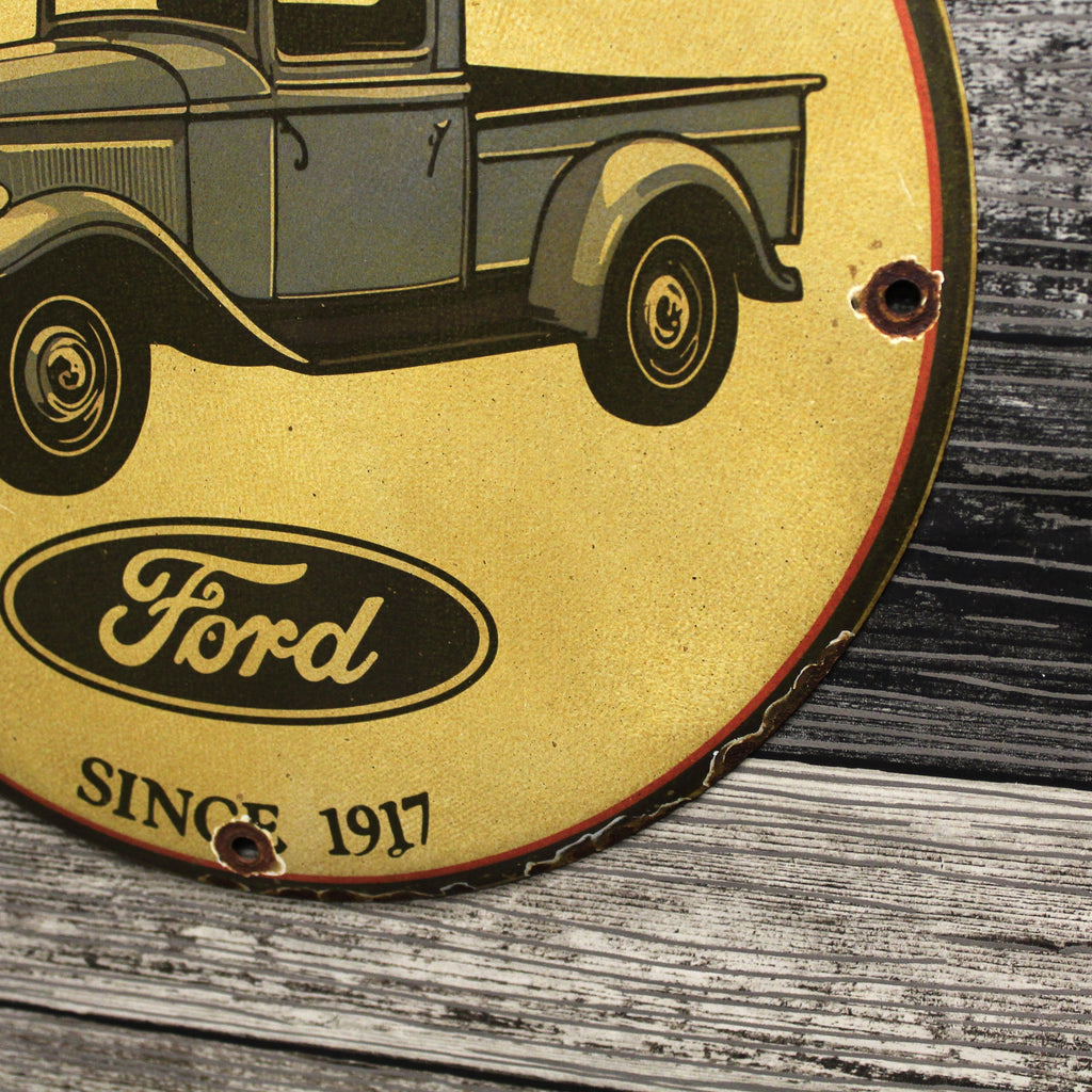 Ford America's #1 Truck Since 1917 Porcelain Enamel Sign (12in)