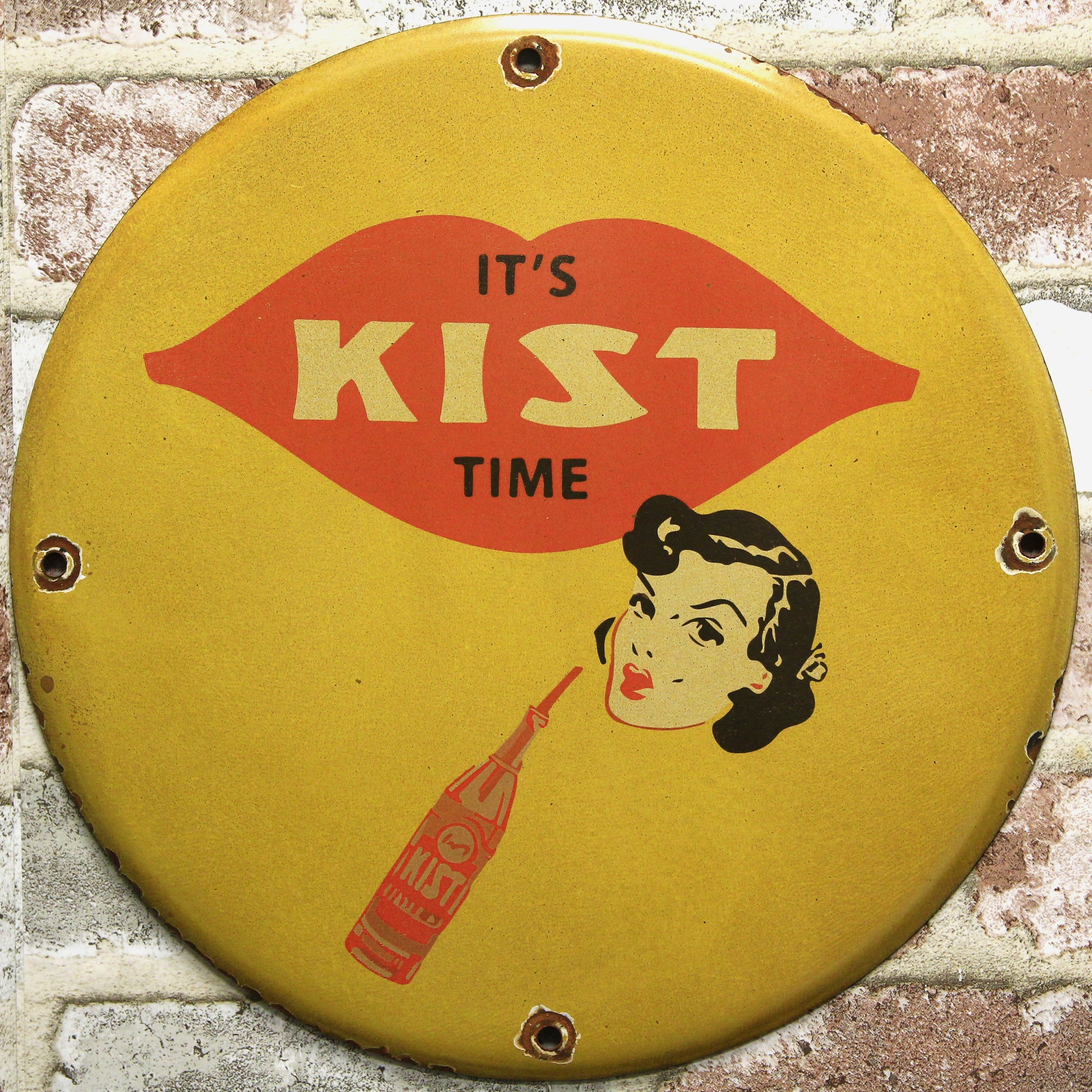Kist Soda "It's Kist Time" Porcelain Enamel Sign (12in)