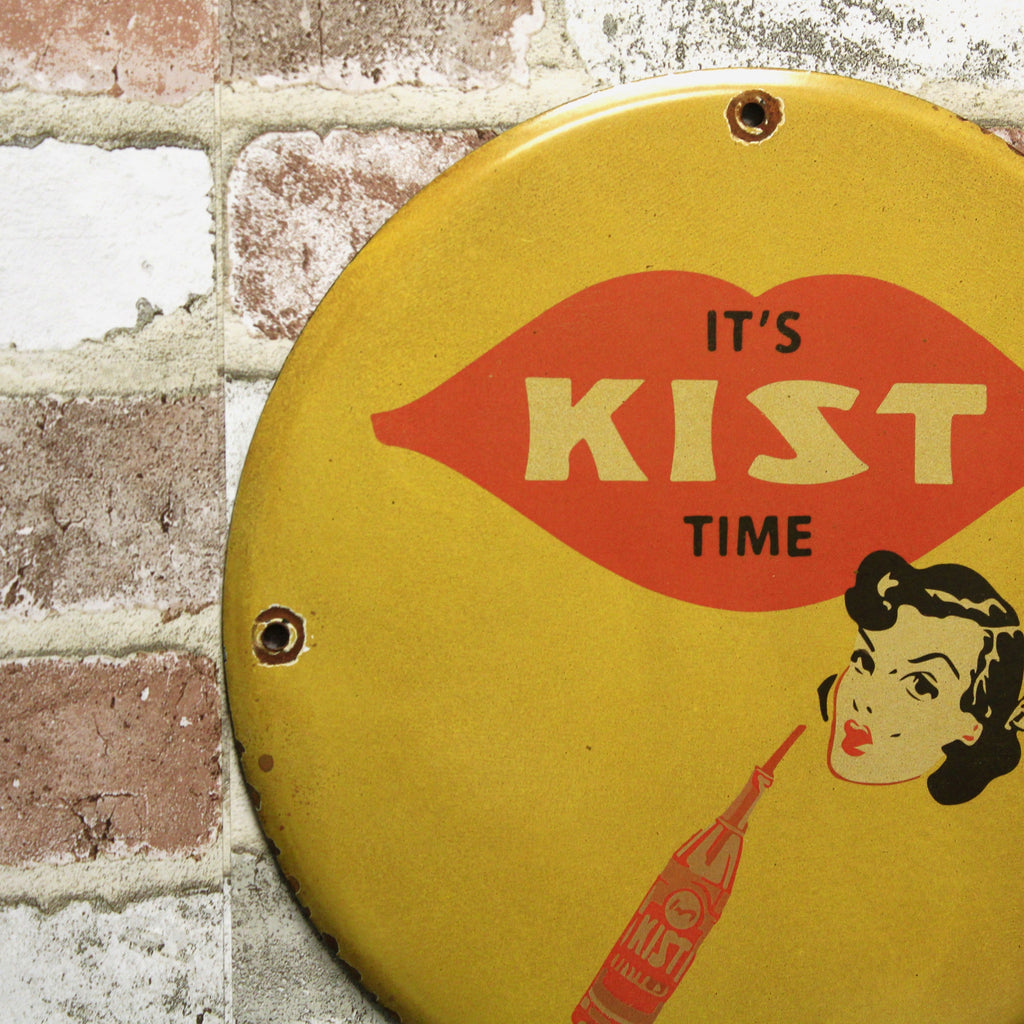 Kist Soda "It's Kist Time" Porcelain Enamel Sign (12in)