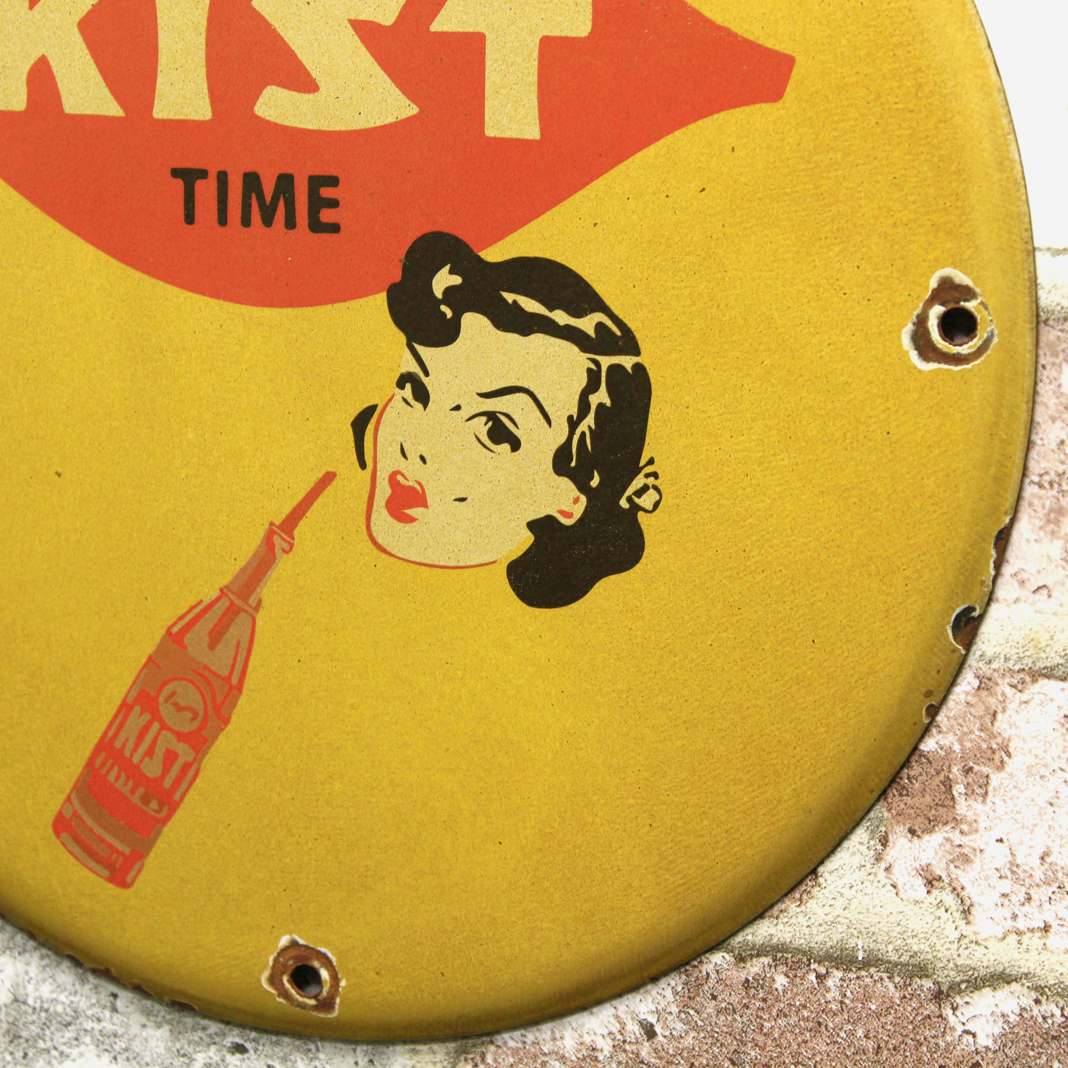 Kist Soda "It's Kist Time" Porcelain Enamel Sign (12in)