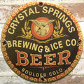 Crystal Springs Brewing & Ice Co Porcelain Enamel Sign (12in)